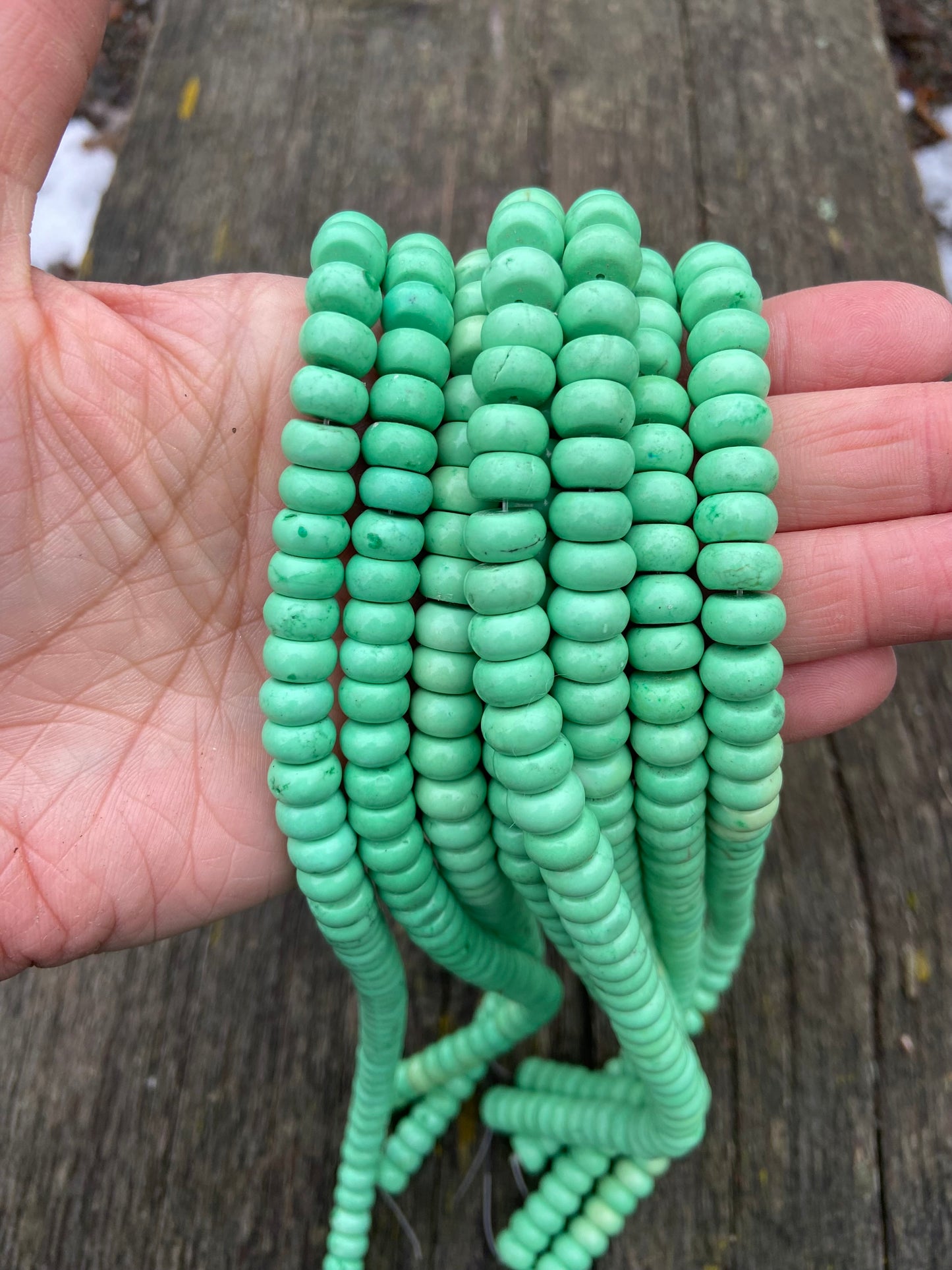 Mint Green Rondelle Magnesite 10mm
