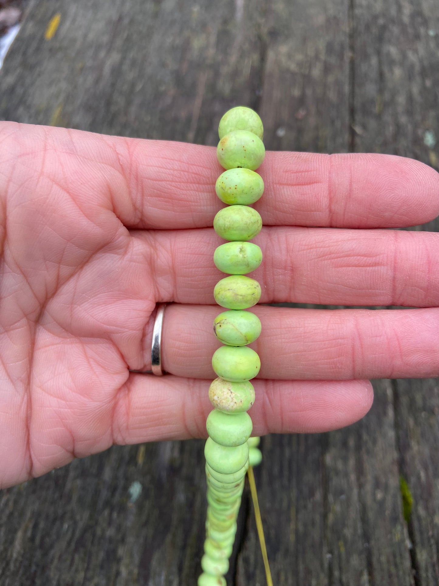 Lime Green Rondelle Magnesite Stone Beads 12mm