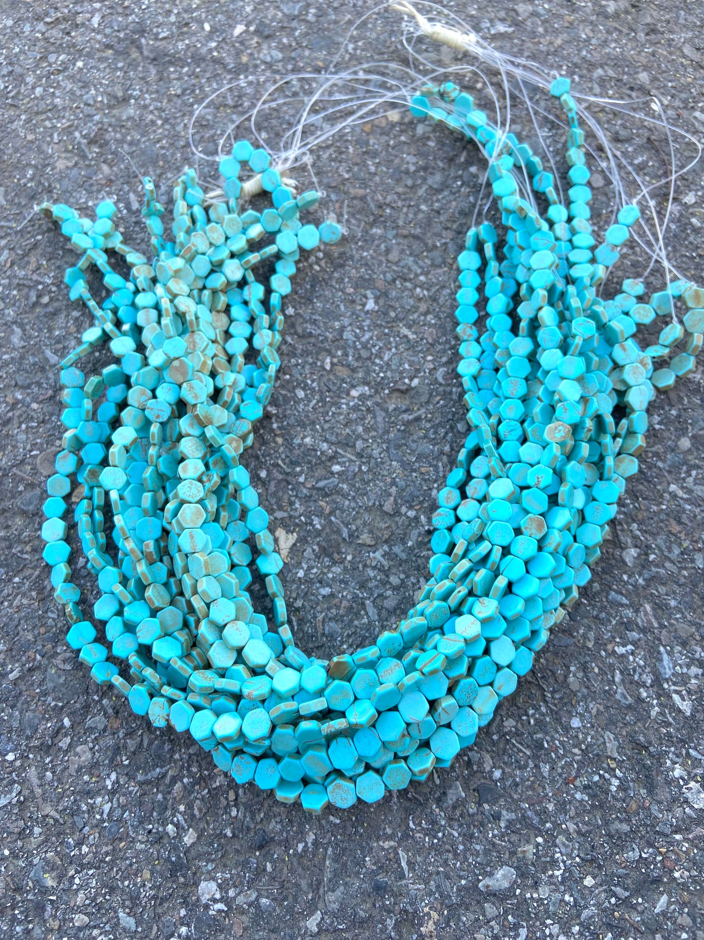 Hexagon Magnesite Turquoise Bead