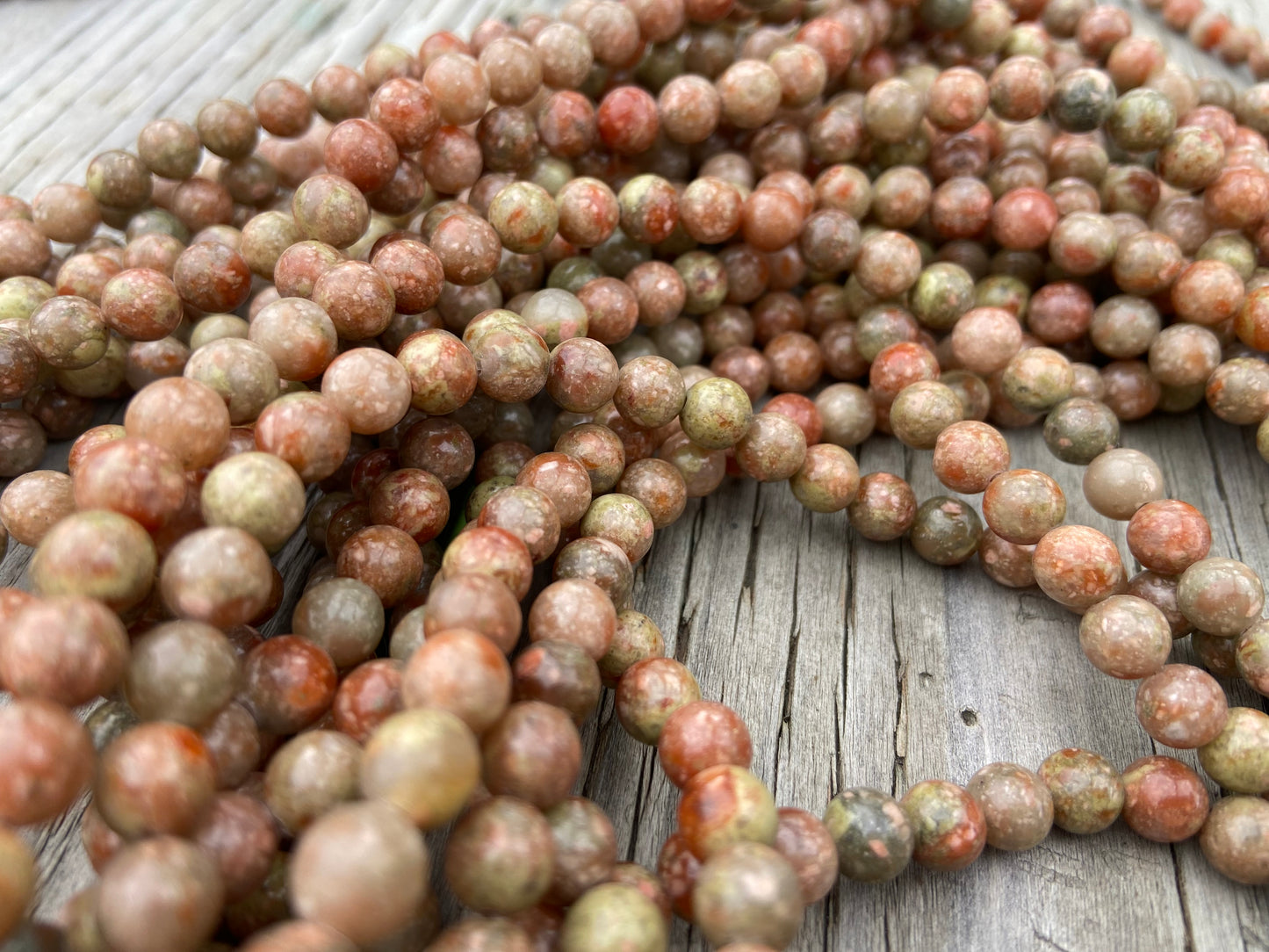 Autumn Jasper Semi Precious Stone Round Beads