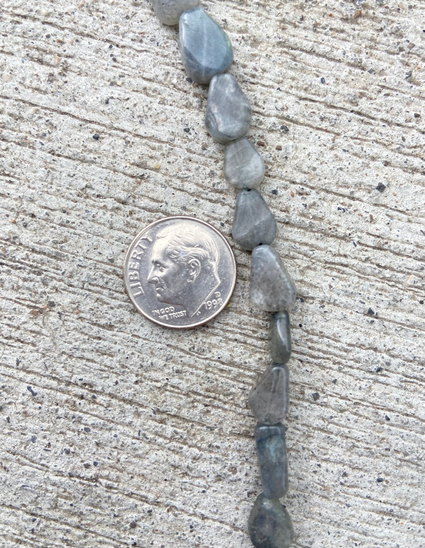 Grey Irregular Real Stone Bead