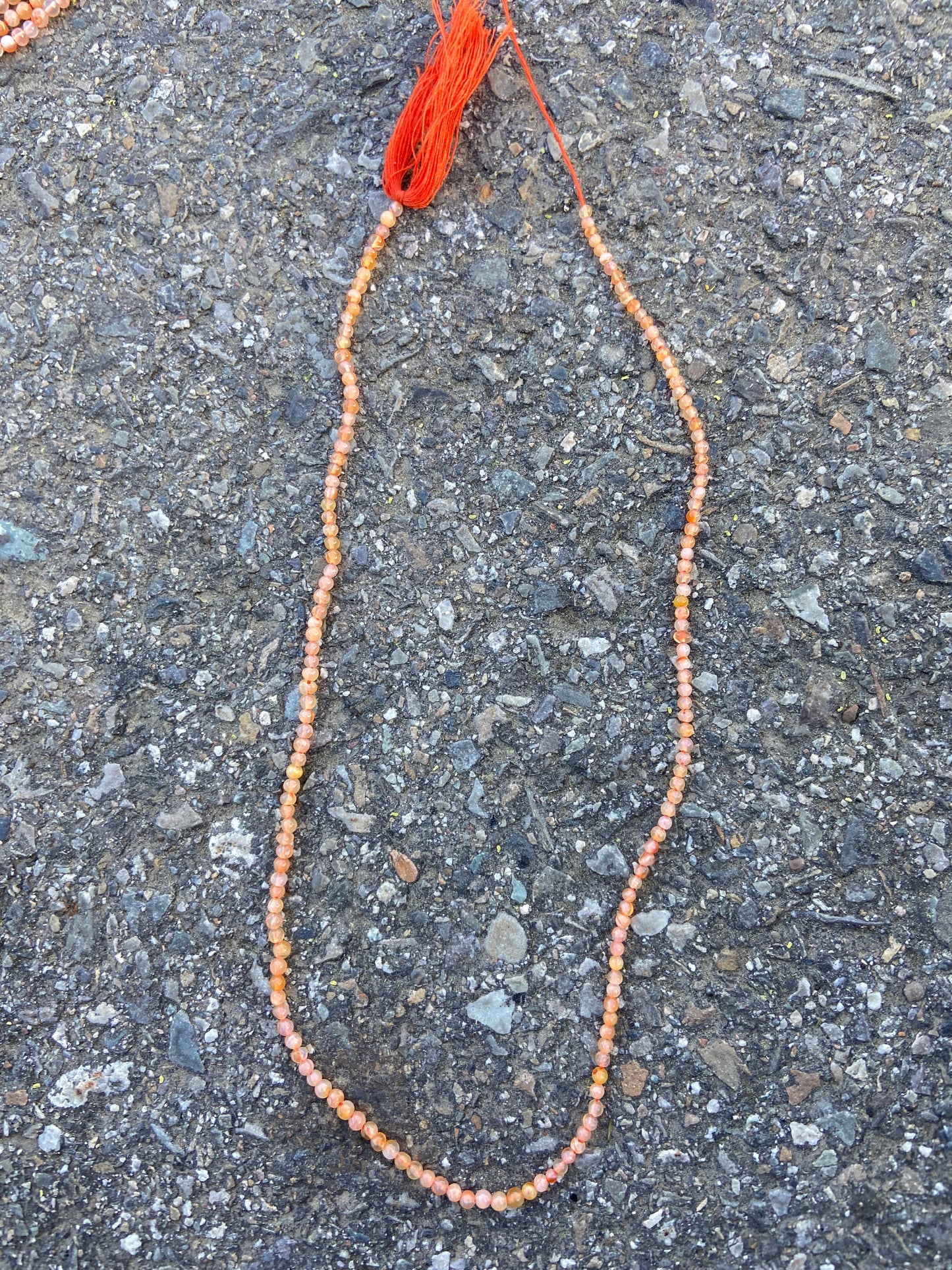 Orange Round Stone Bead (4mm)