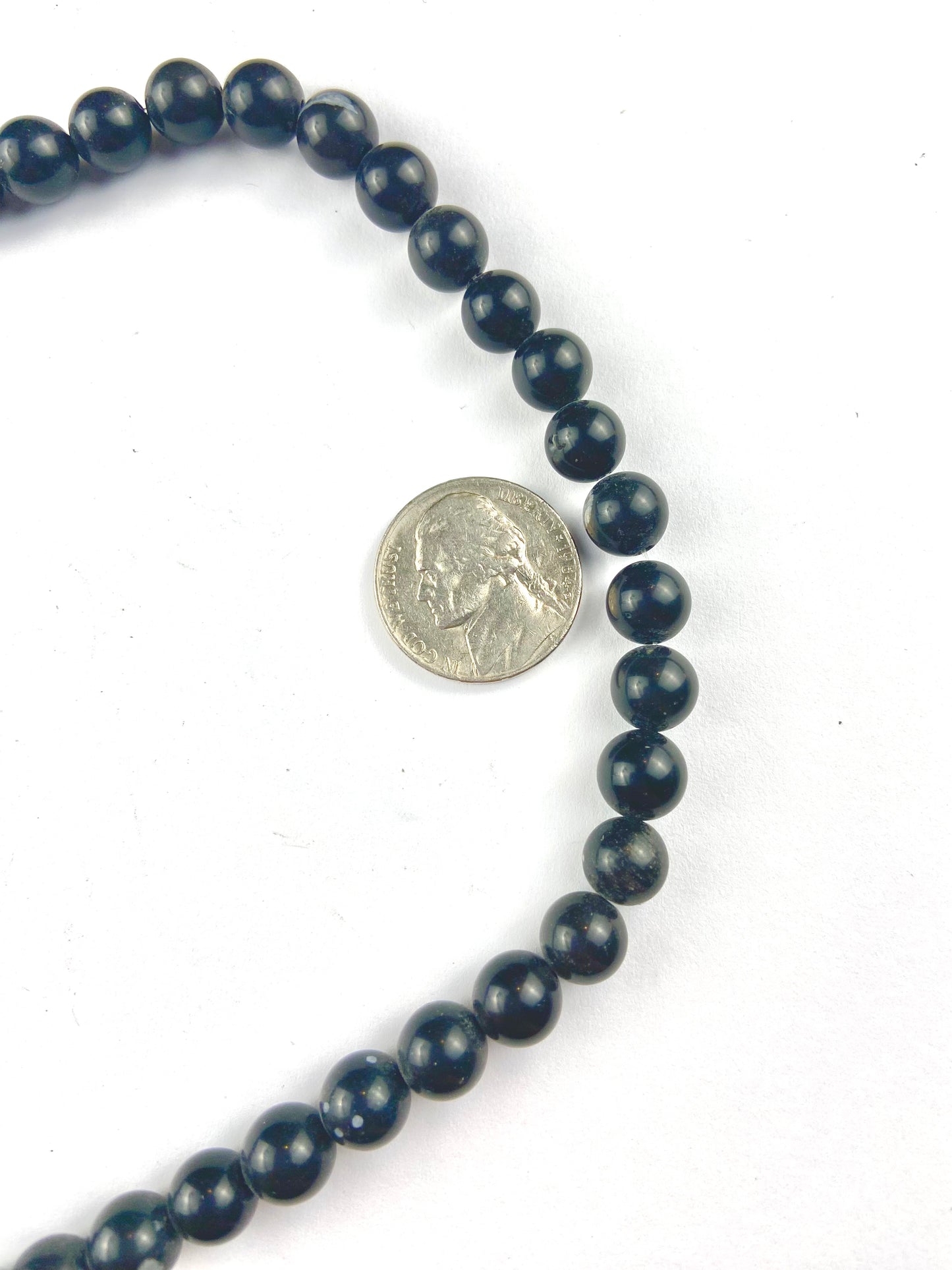Black Round 8mm Smooth Real Stone Bead