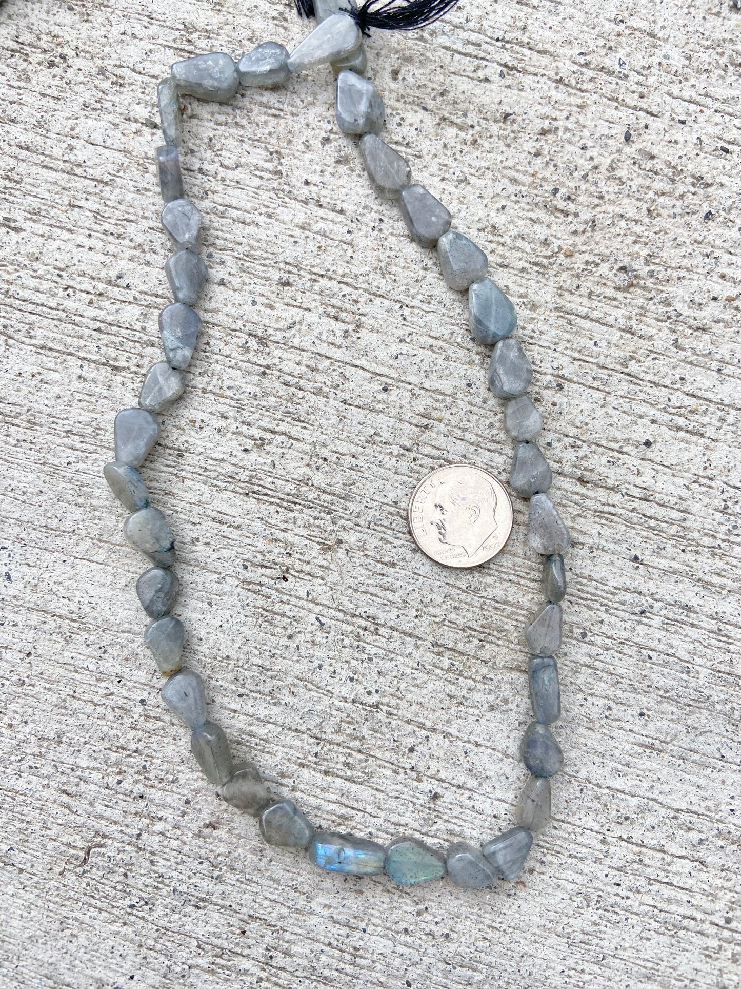 Grey Irregular Real Stone Bead