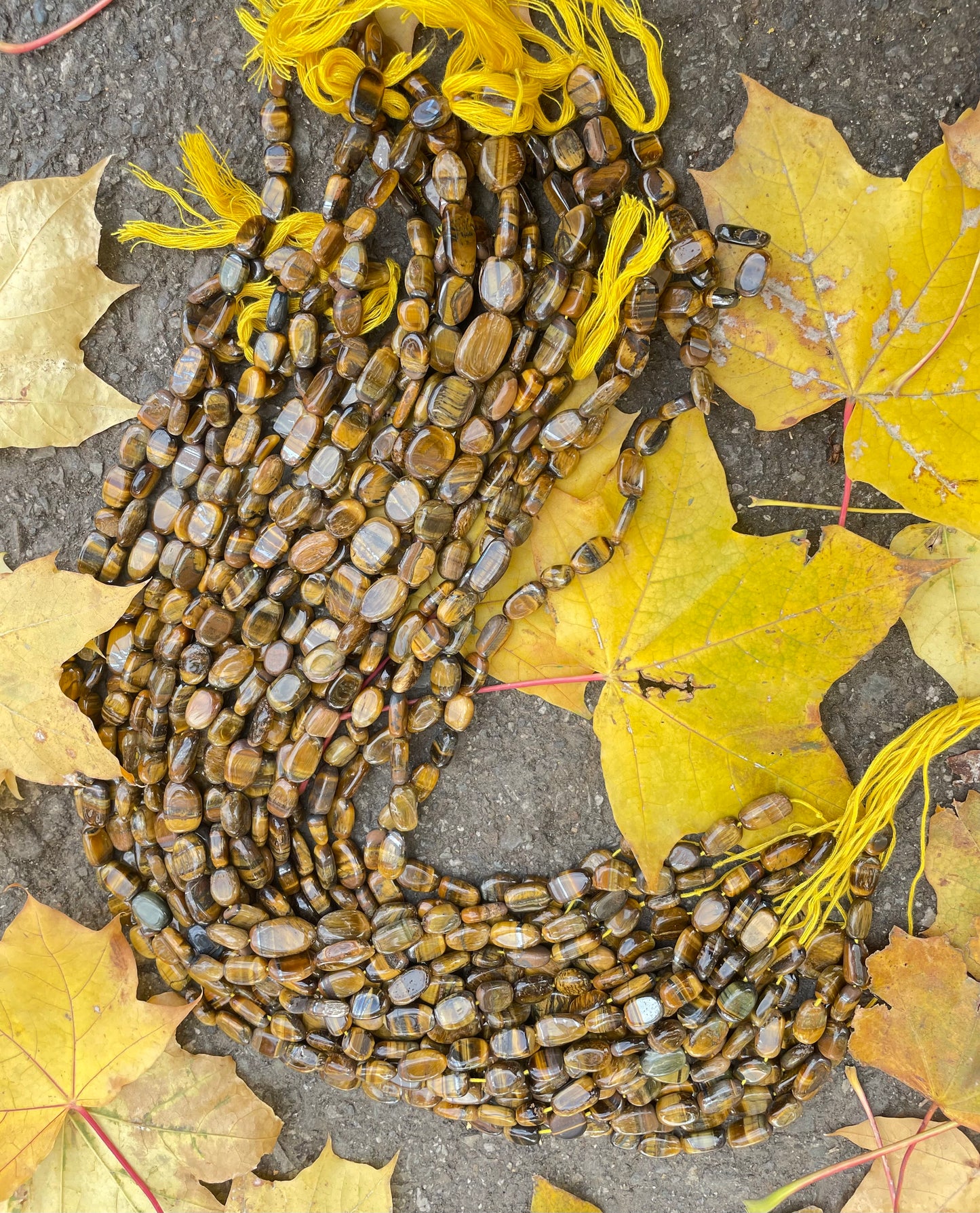 Tiger Eye Irregular Oval Beads 8mm-12mm