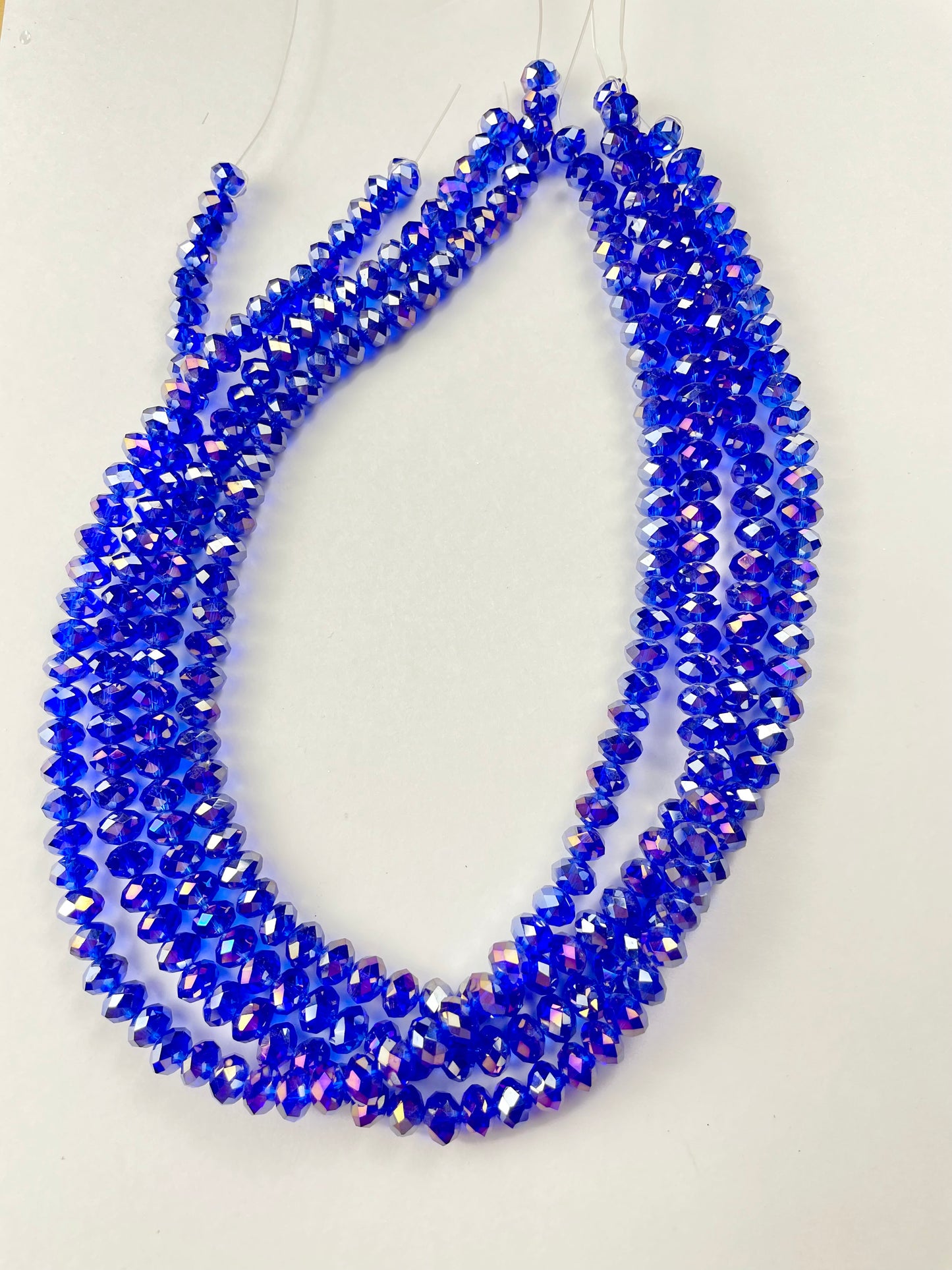 Dark Blue Glass Crystal Rondelle Beads