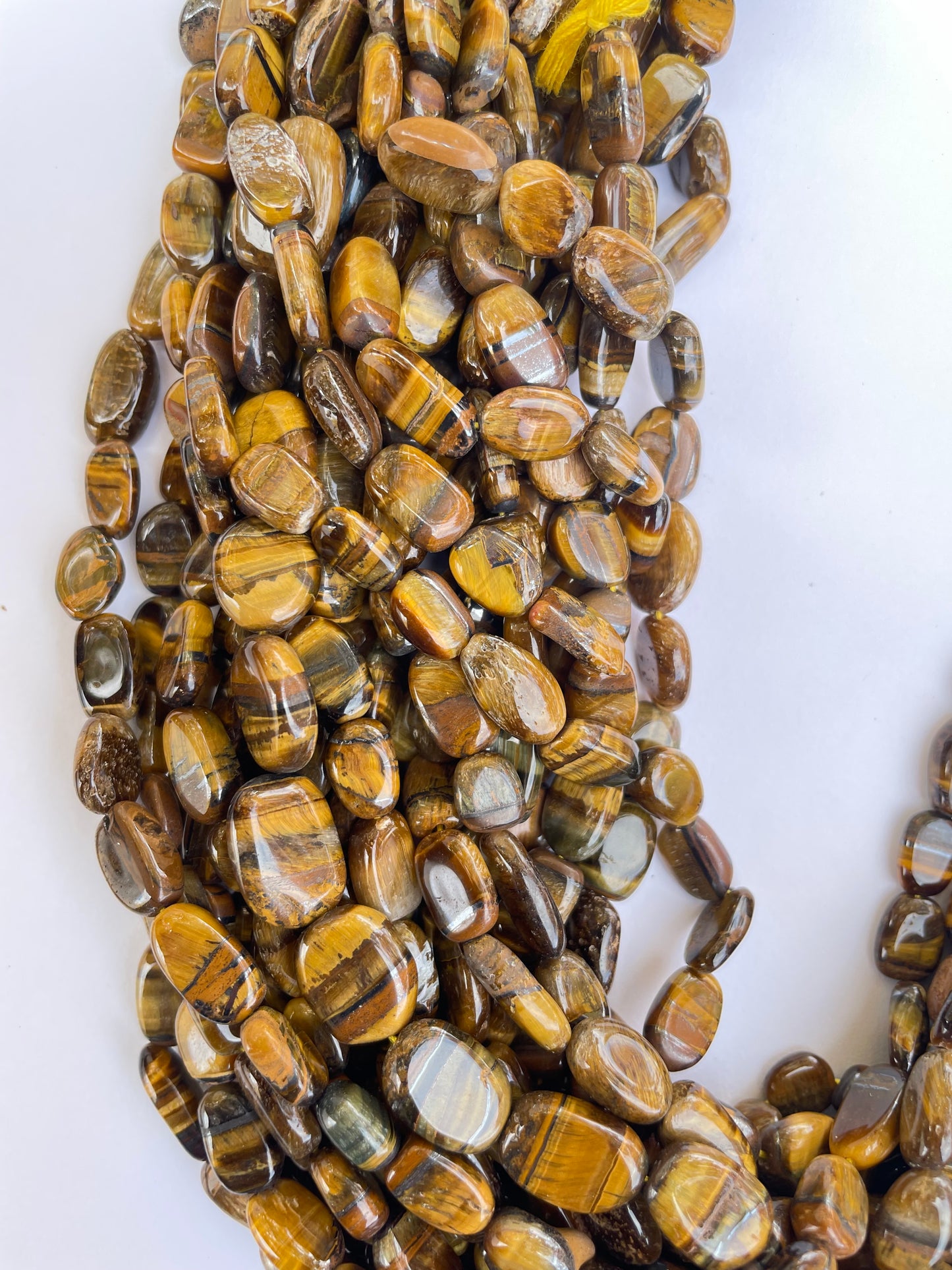 Tiger Eye Irregular Oval Beads 8mm-12mm