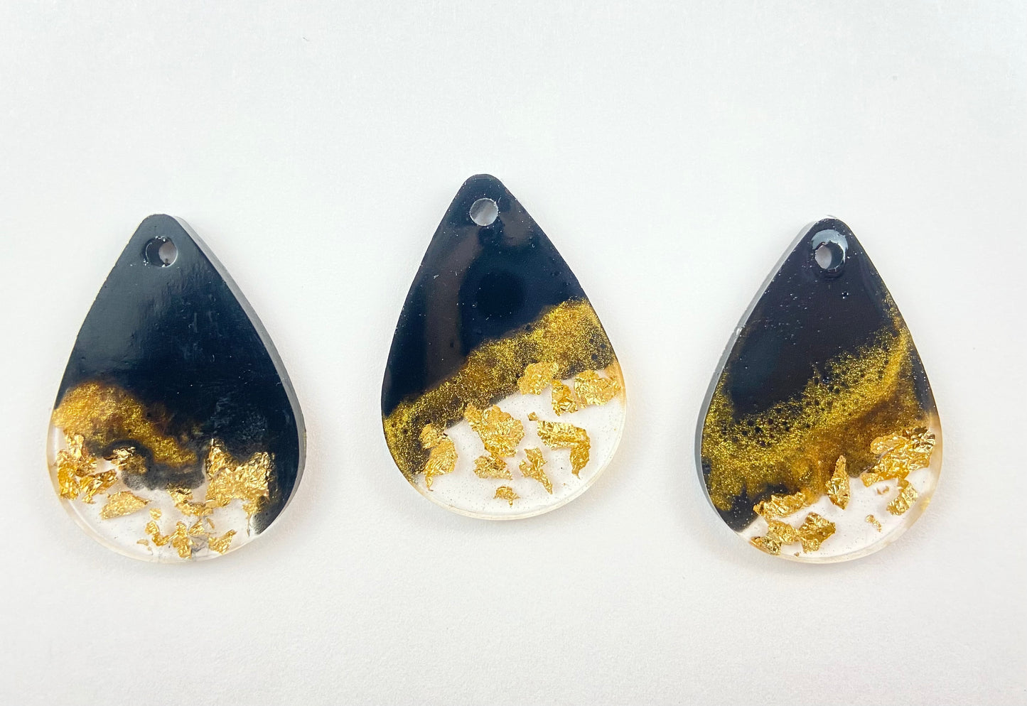 Black and Gold Handmade Resin Necklace