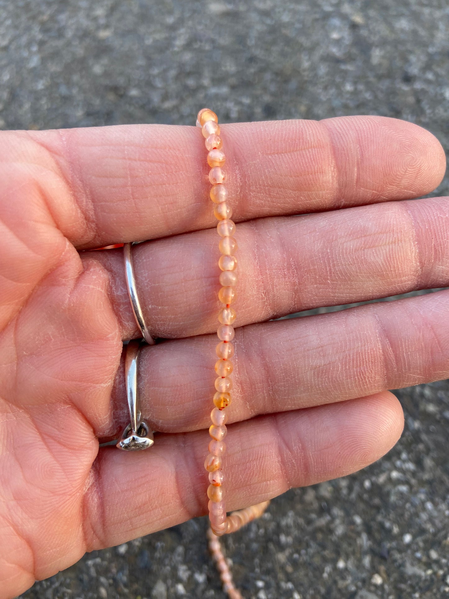 Orange Round Stone Bead (4mm)