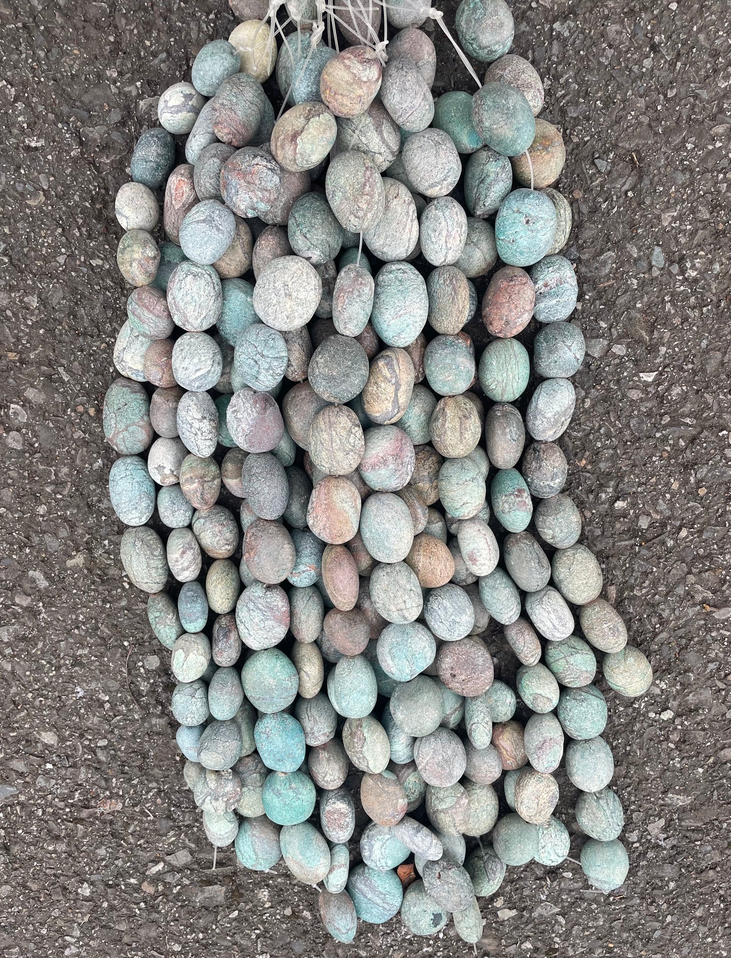 Big Magnesite Blue and Brown Stone Beads