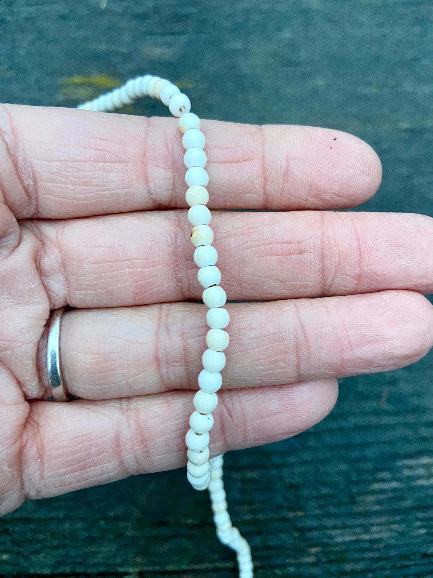 Cream Magnesite Round Stone Bead 4mm