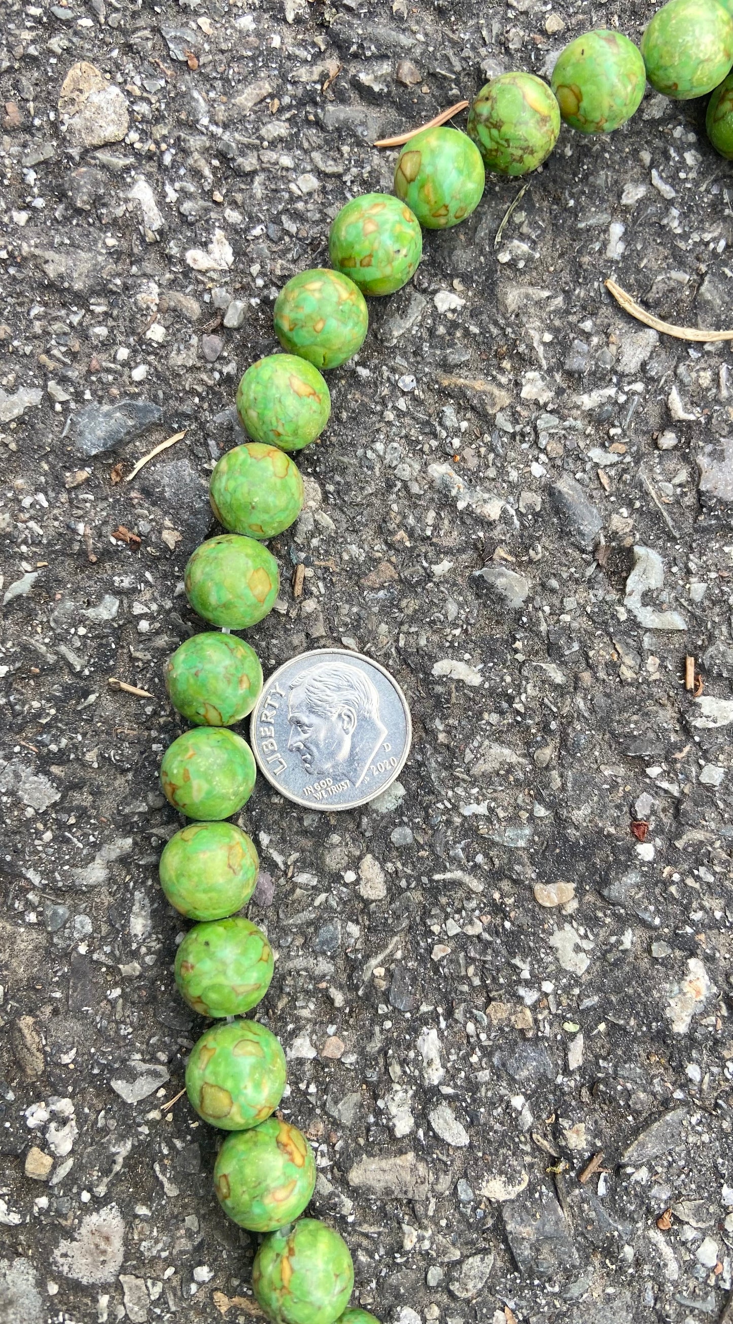 Green Mosaic Magnesite Stone Bead