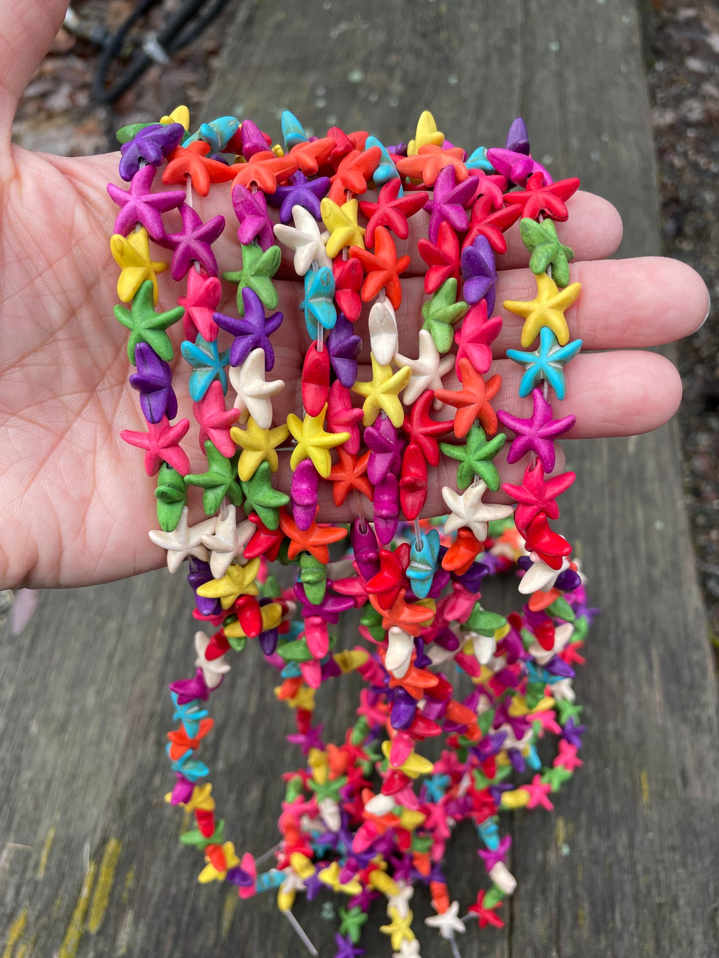 Starfish Real Stone Beads 14mm