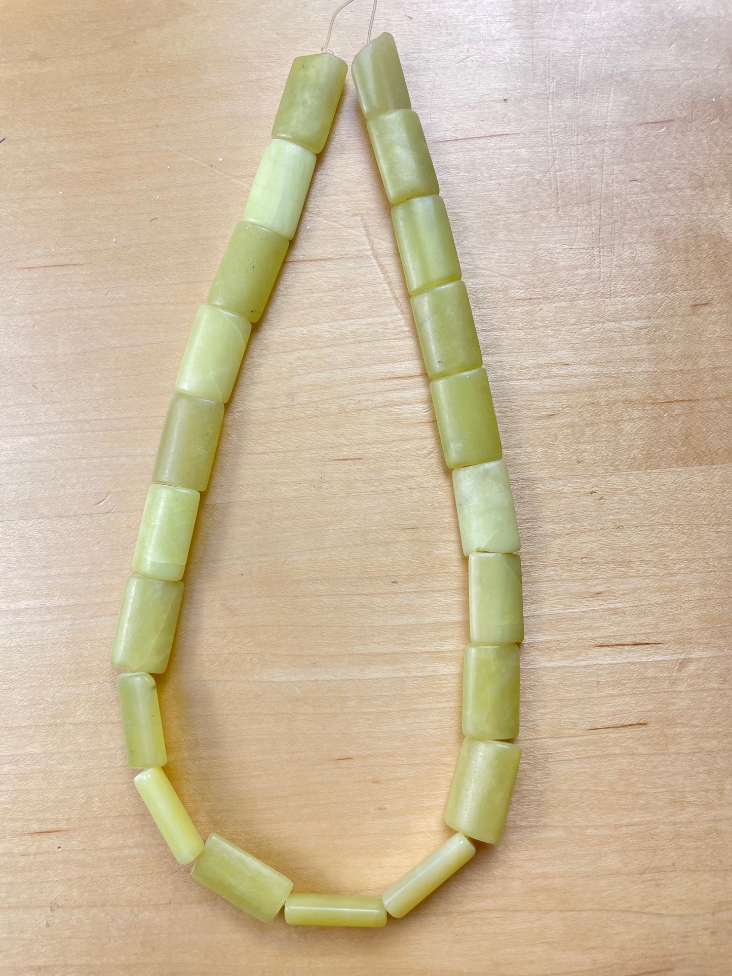 Rectangle Green Stone Bead