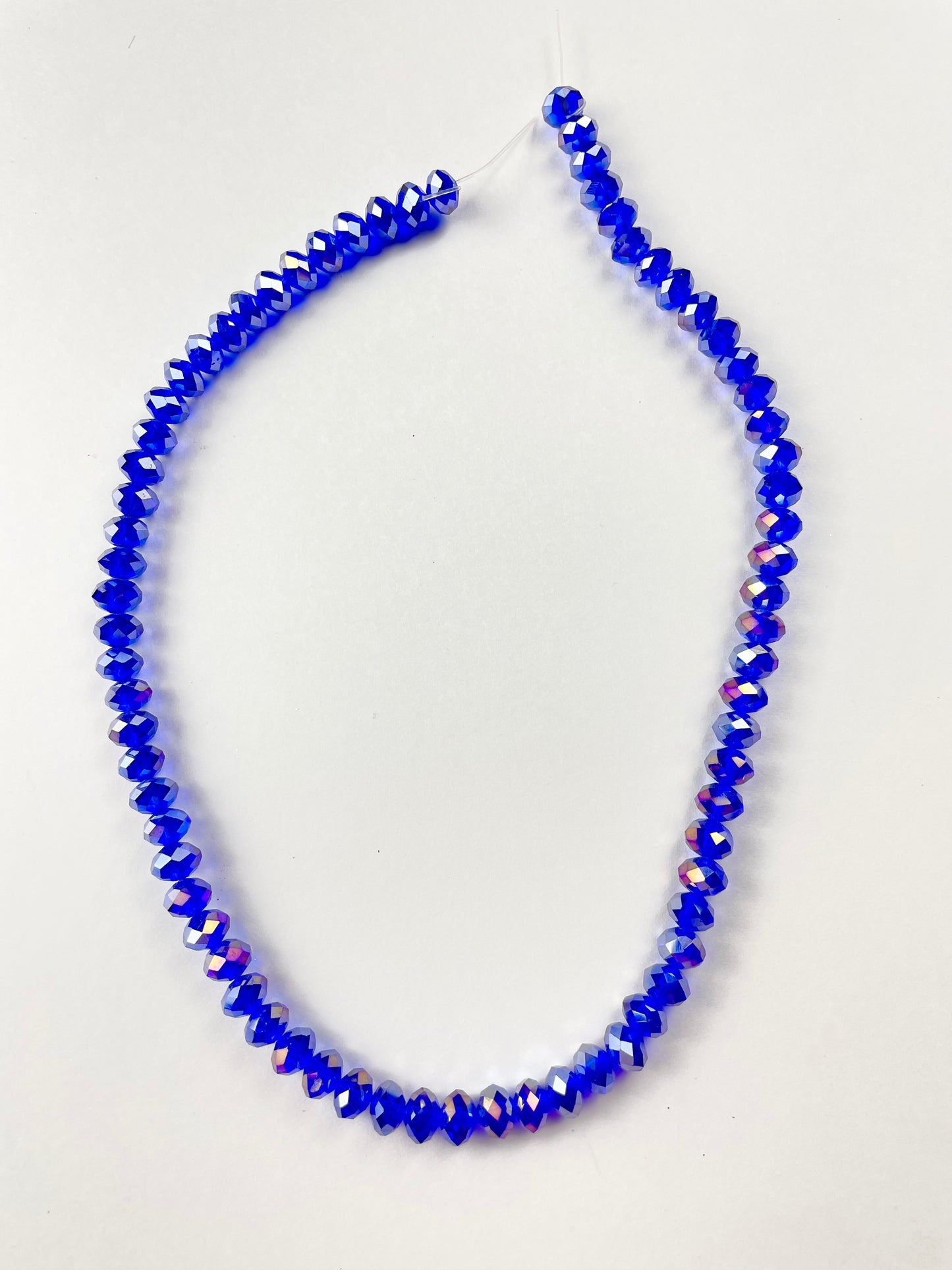 Dark Blue Glass Crystal Rondelle Beads