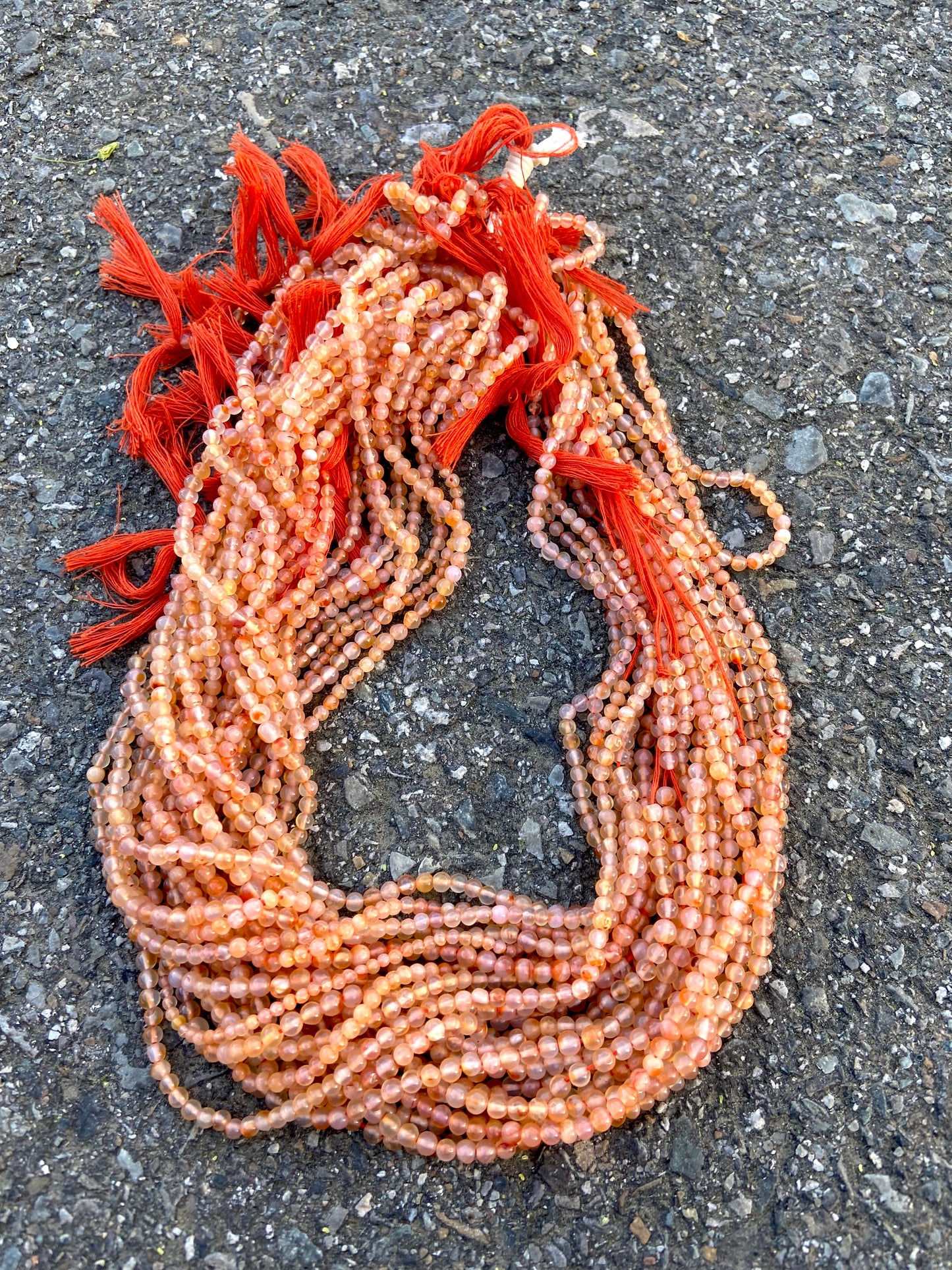 Orange Round Stone Bead (4mm)
