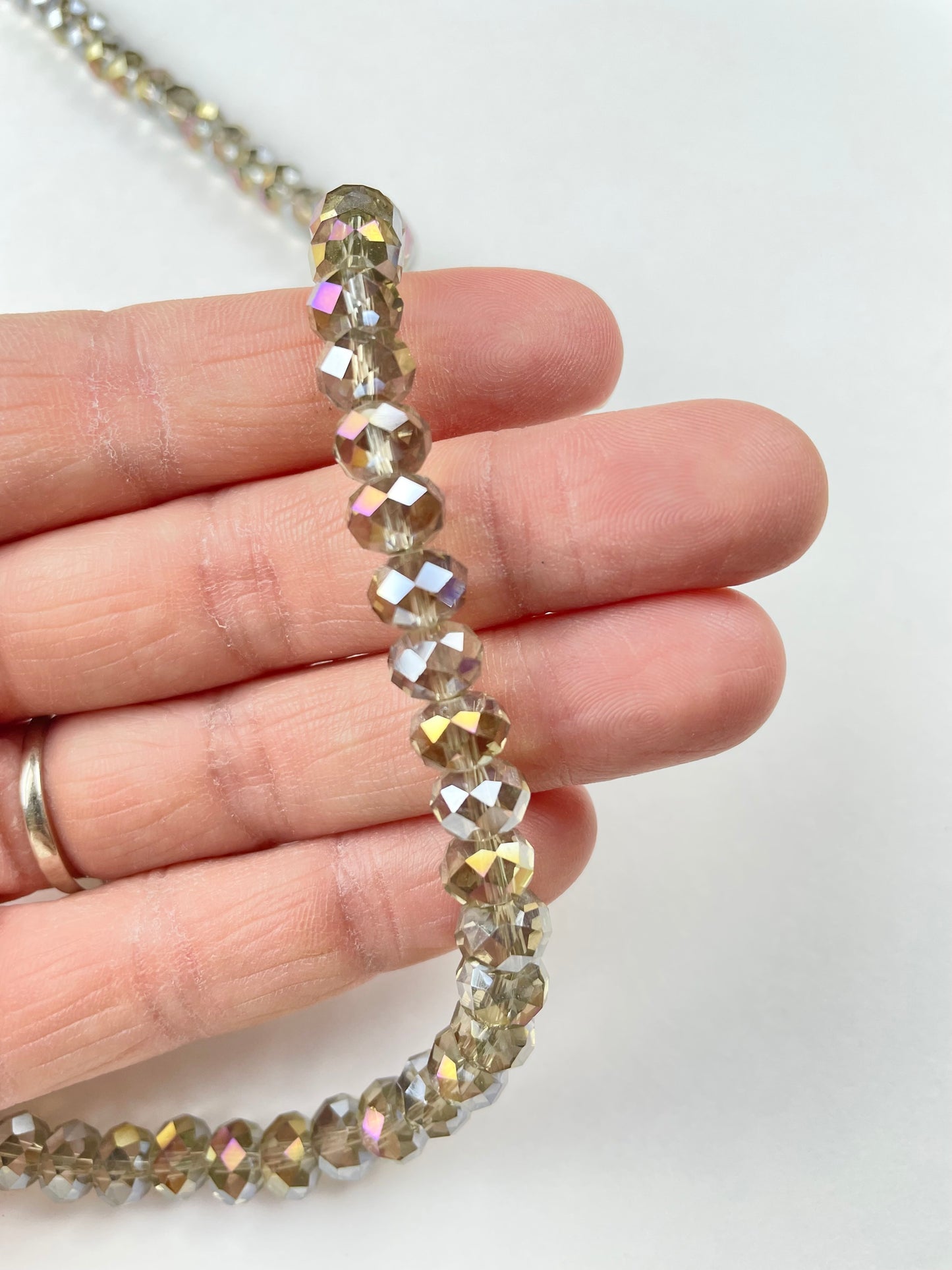 Crystal Glass Faceted Rondelle Beads