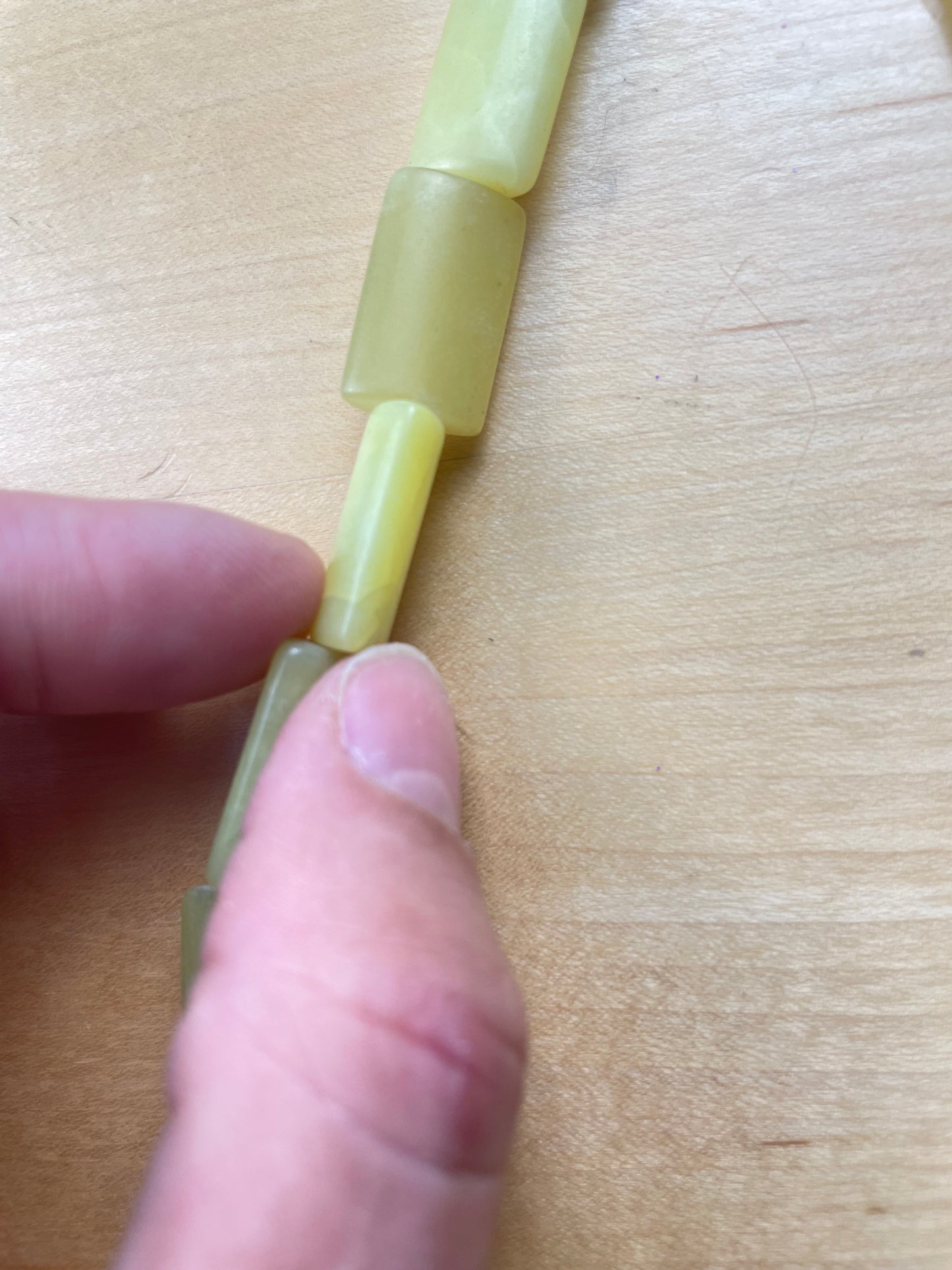 Rectangle Green Stone Bead
