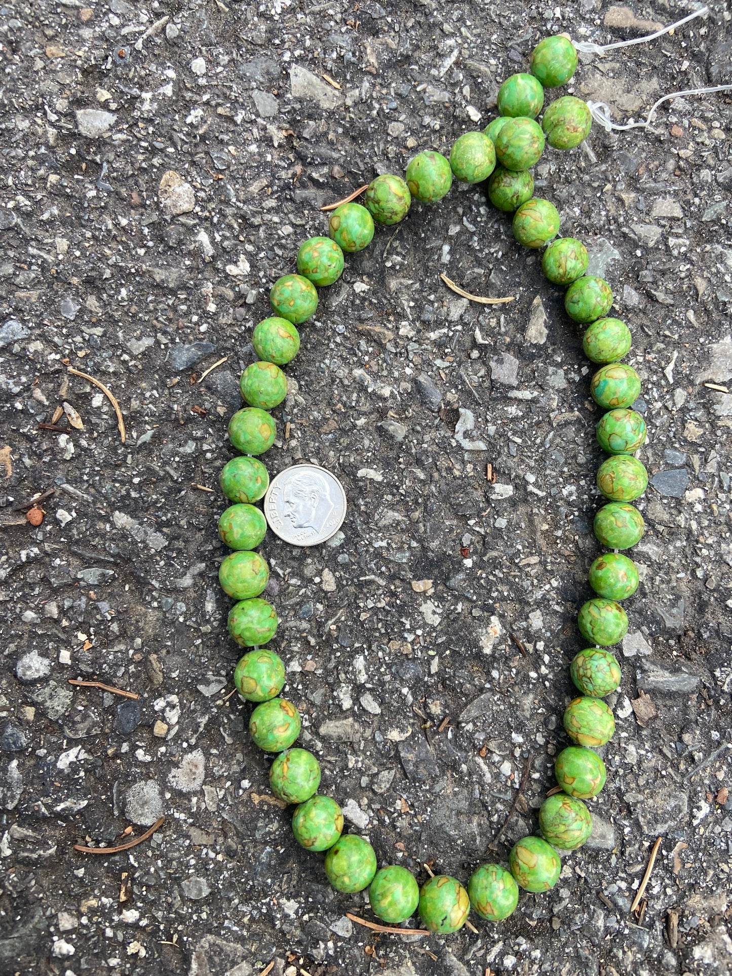 Green Mosaic Magnesite Stone Bead