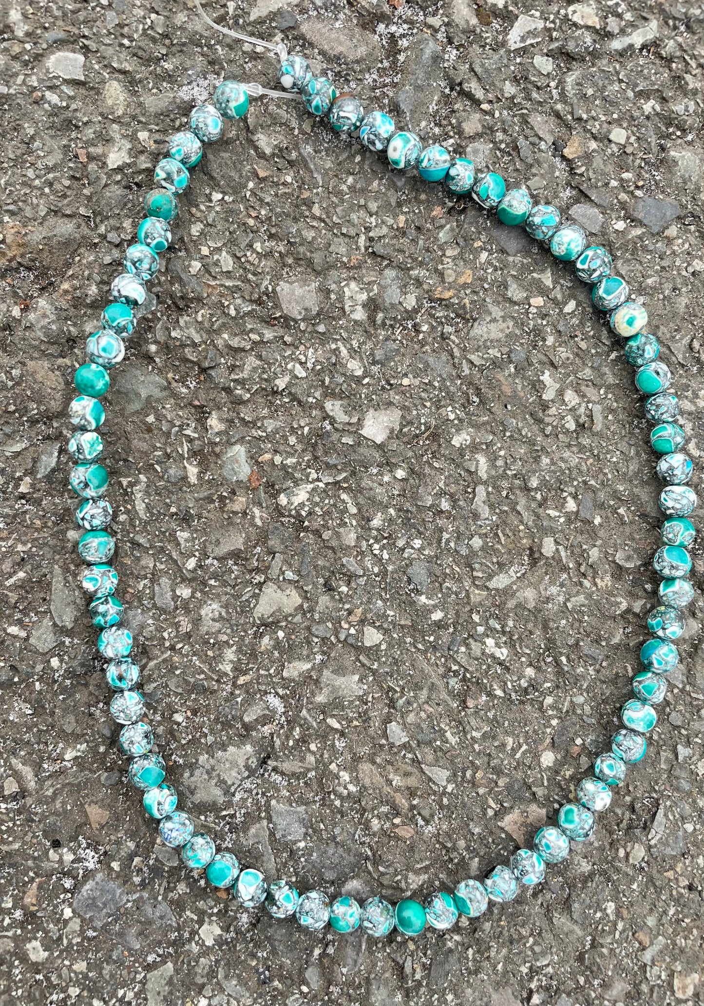 Green Mosaic Round Bead (6mm)