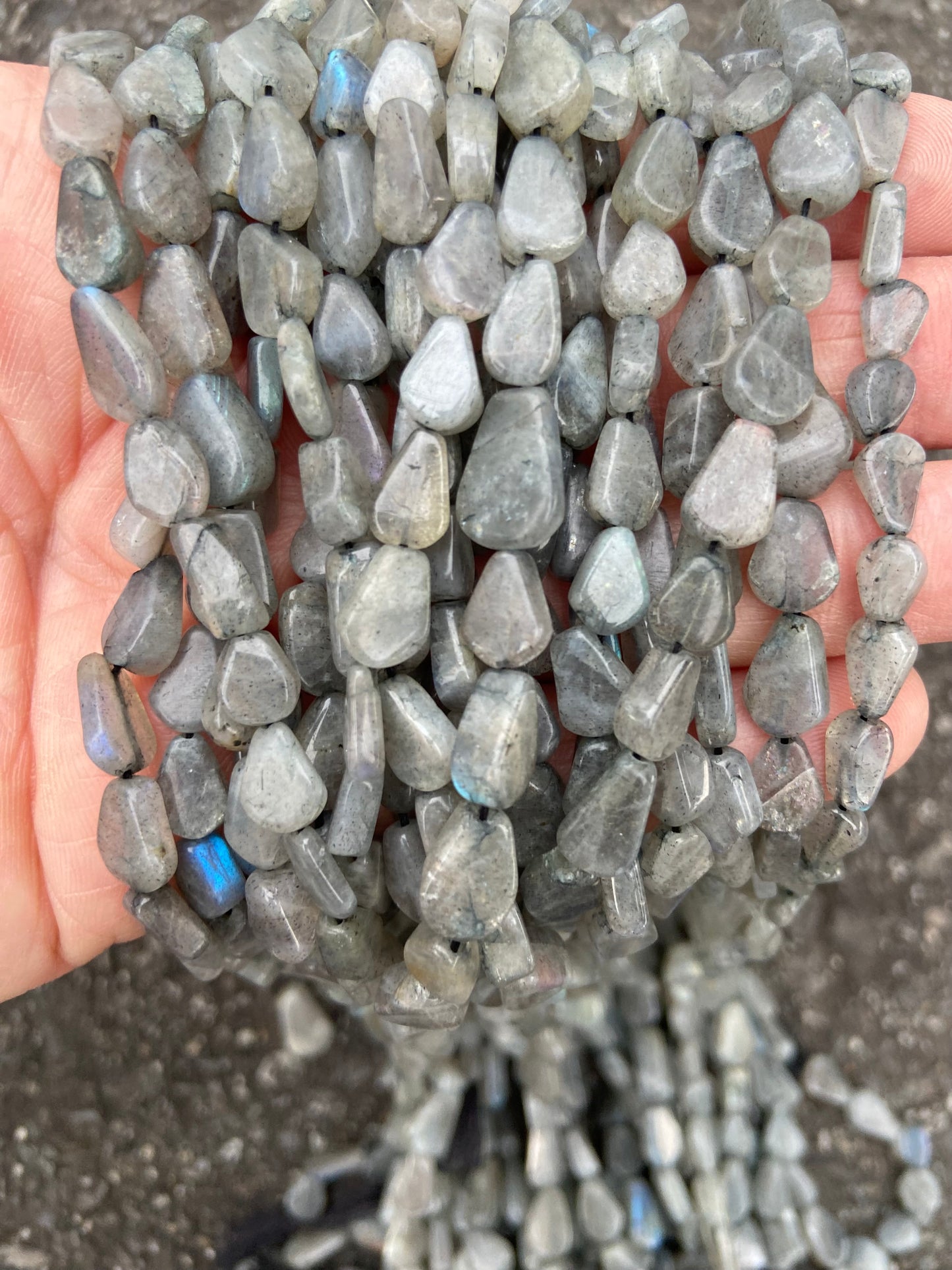 Grey Irregular Real Stone Bead