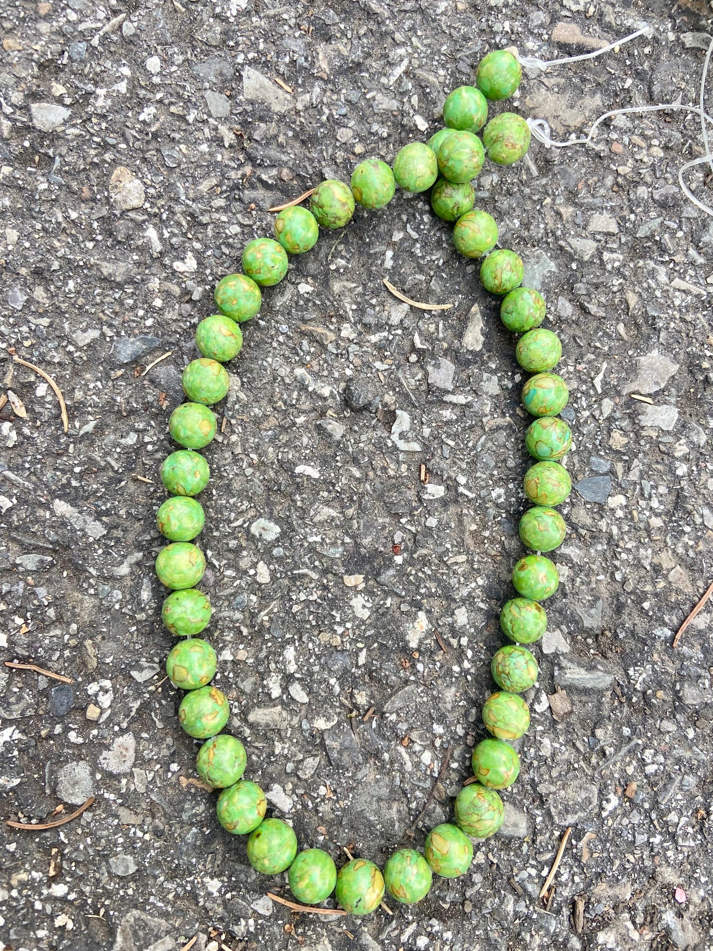Green Mosaic Magnesite Stone Bead