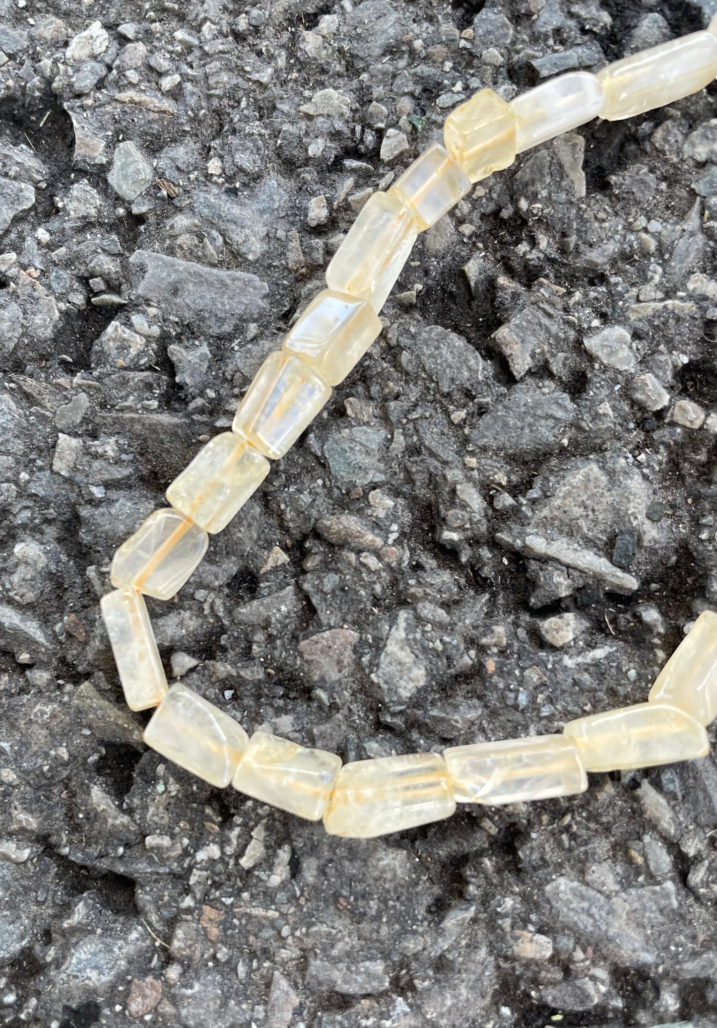Cream Transparent Rectangular Stone Bead
