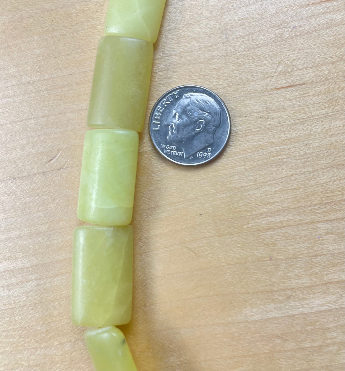 Rectangle Green Stone Bead