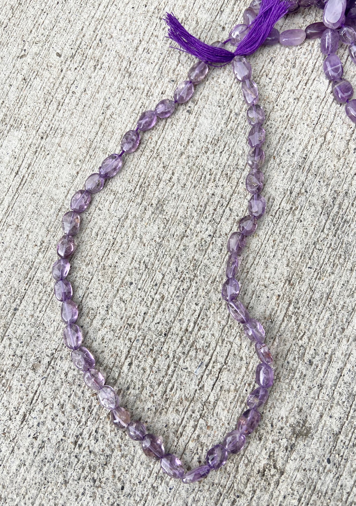 Purple Transparent Irregular Real Stone Beads