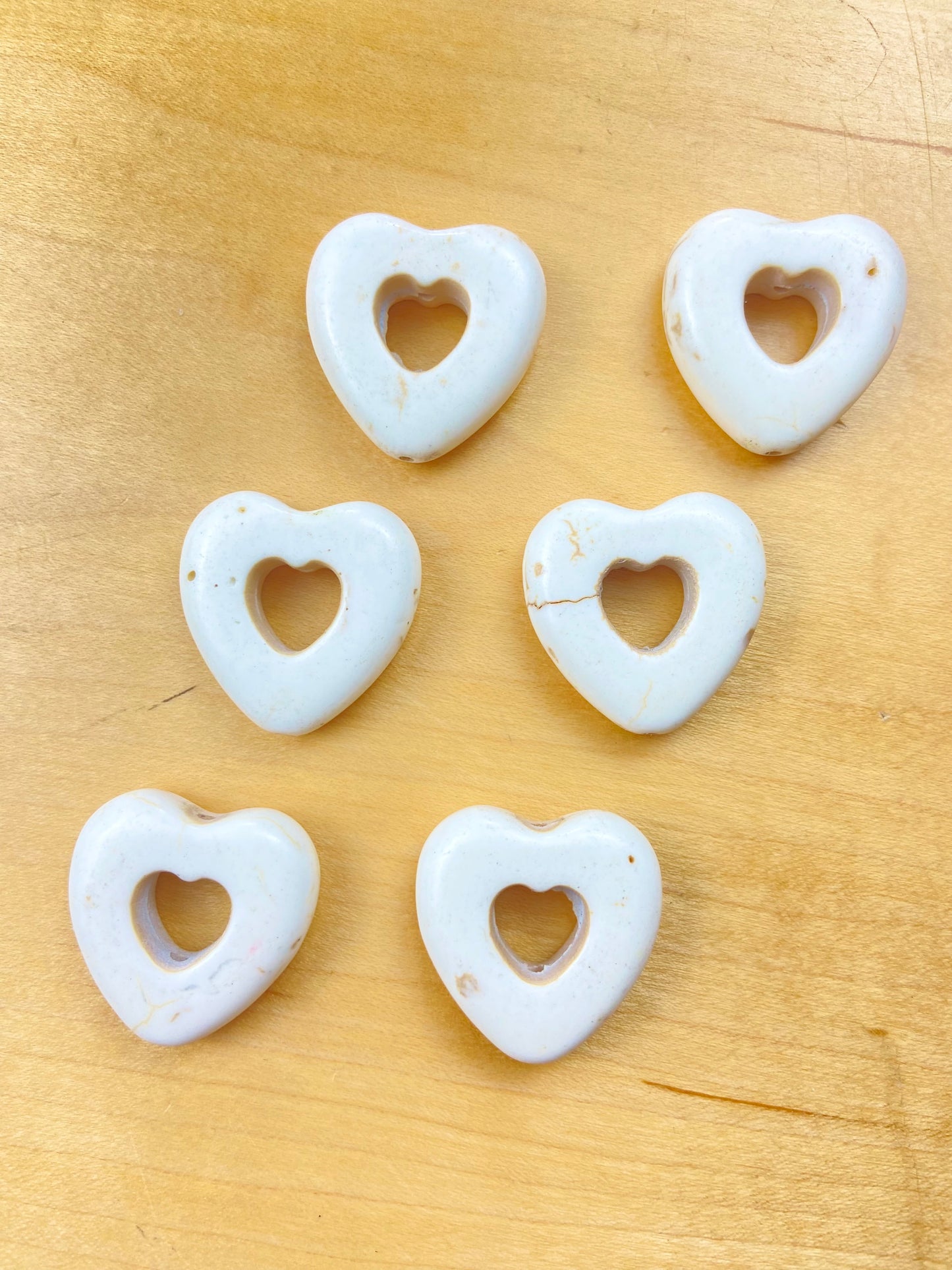 Big Cream Turquoise Heart Bead