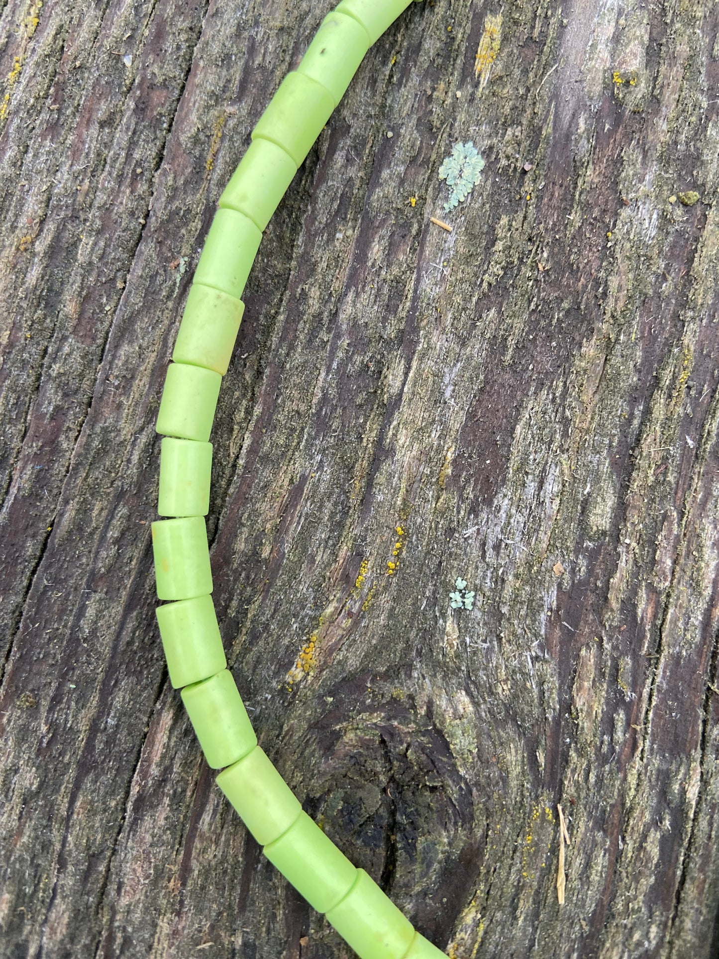 Lime Green Tube Magnesite Stone Bead 10mm