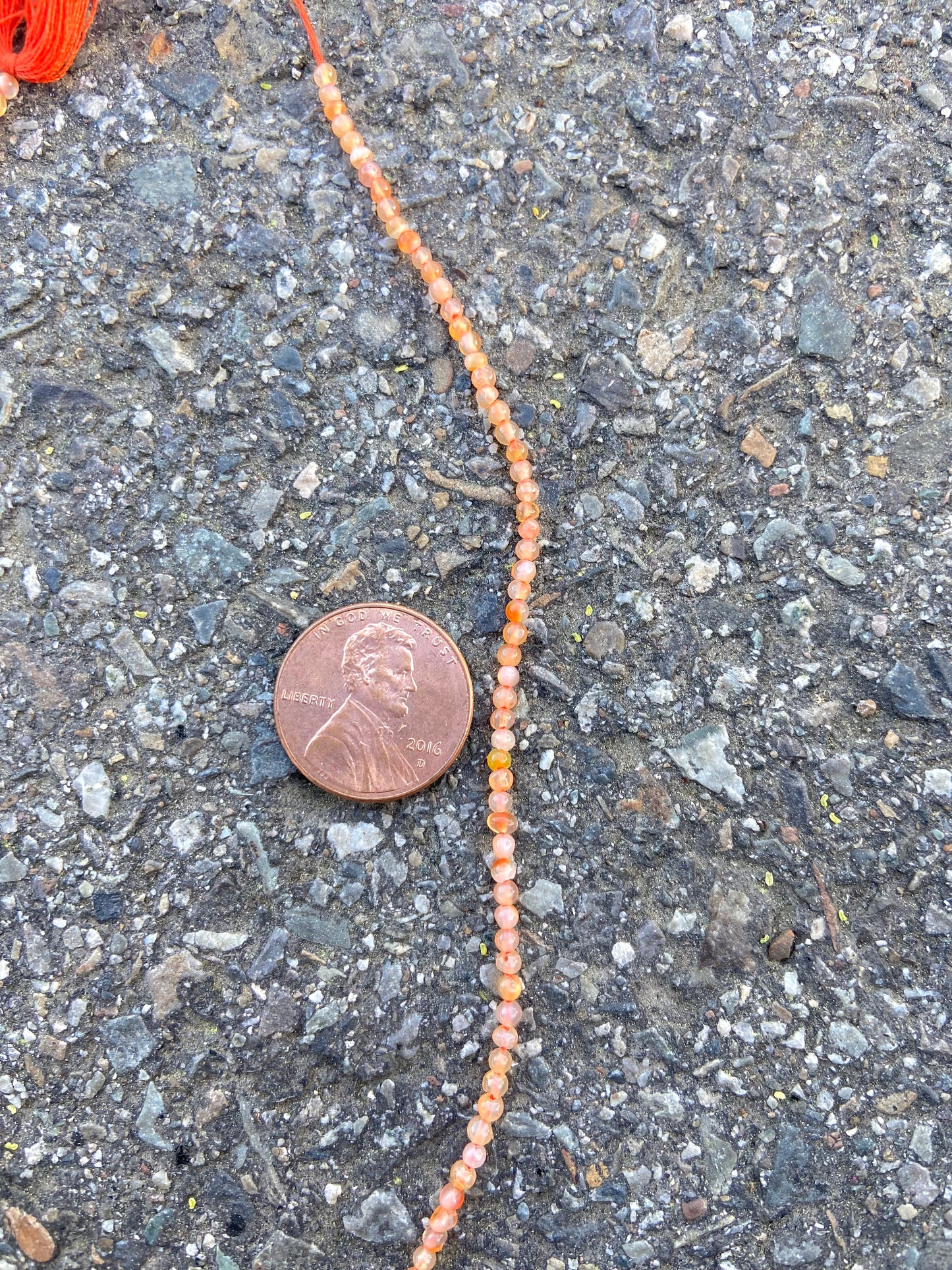 Orange Round Stone Bead (4mm)