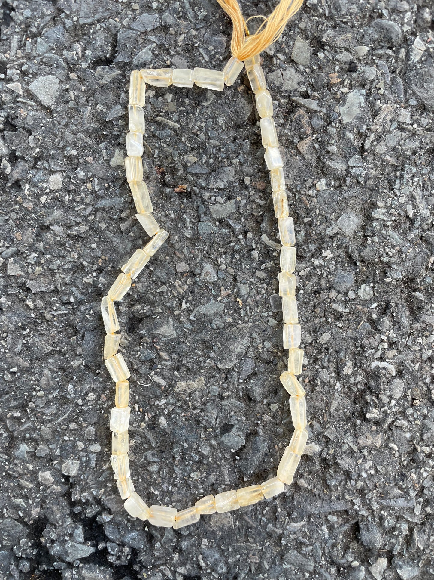 Cream Transparent Rectangular Stone Bead
