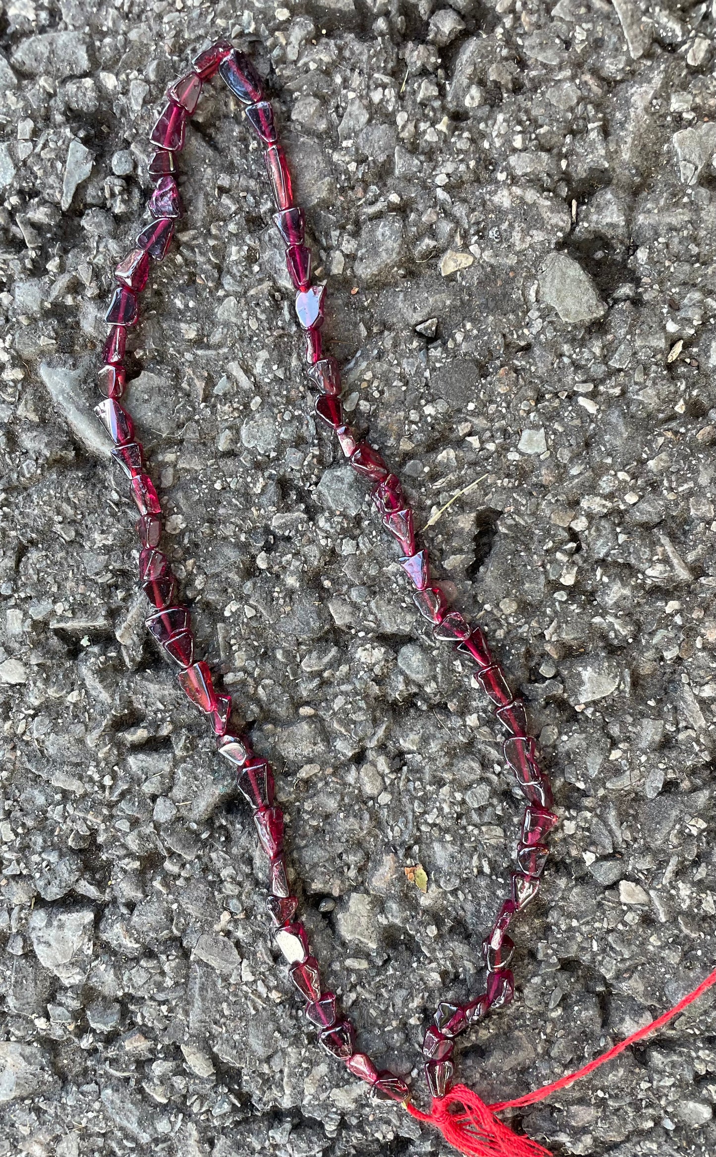 Deep Red Irregular Triangular 8mm-10mm Stone Beads