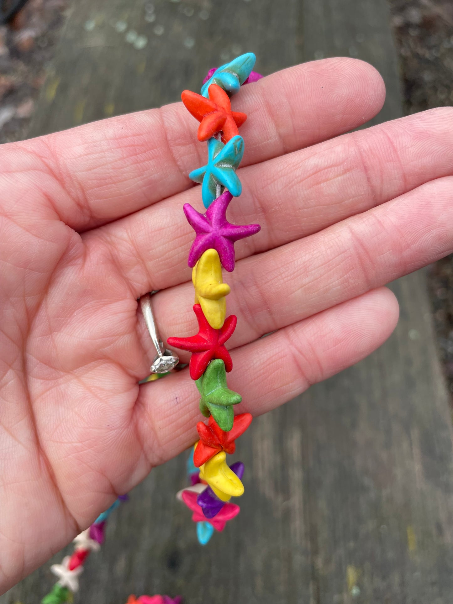 Starfish Real Stone Beads 14mm