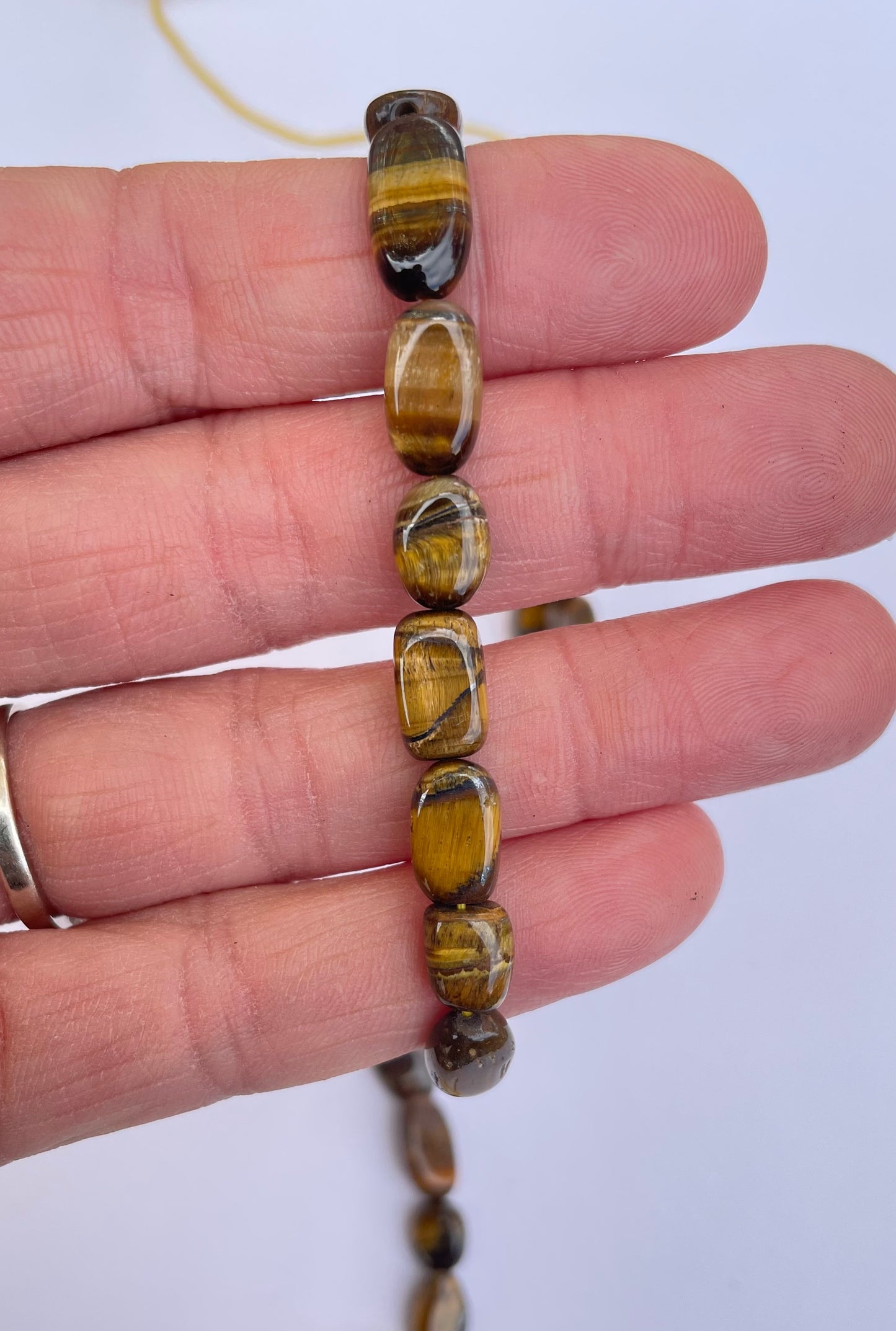 Tiger Eye Irregular Oval Beads 8mm-12mm
