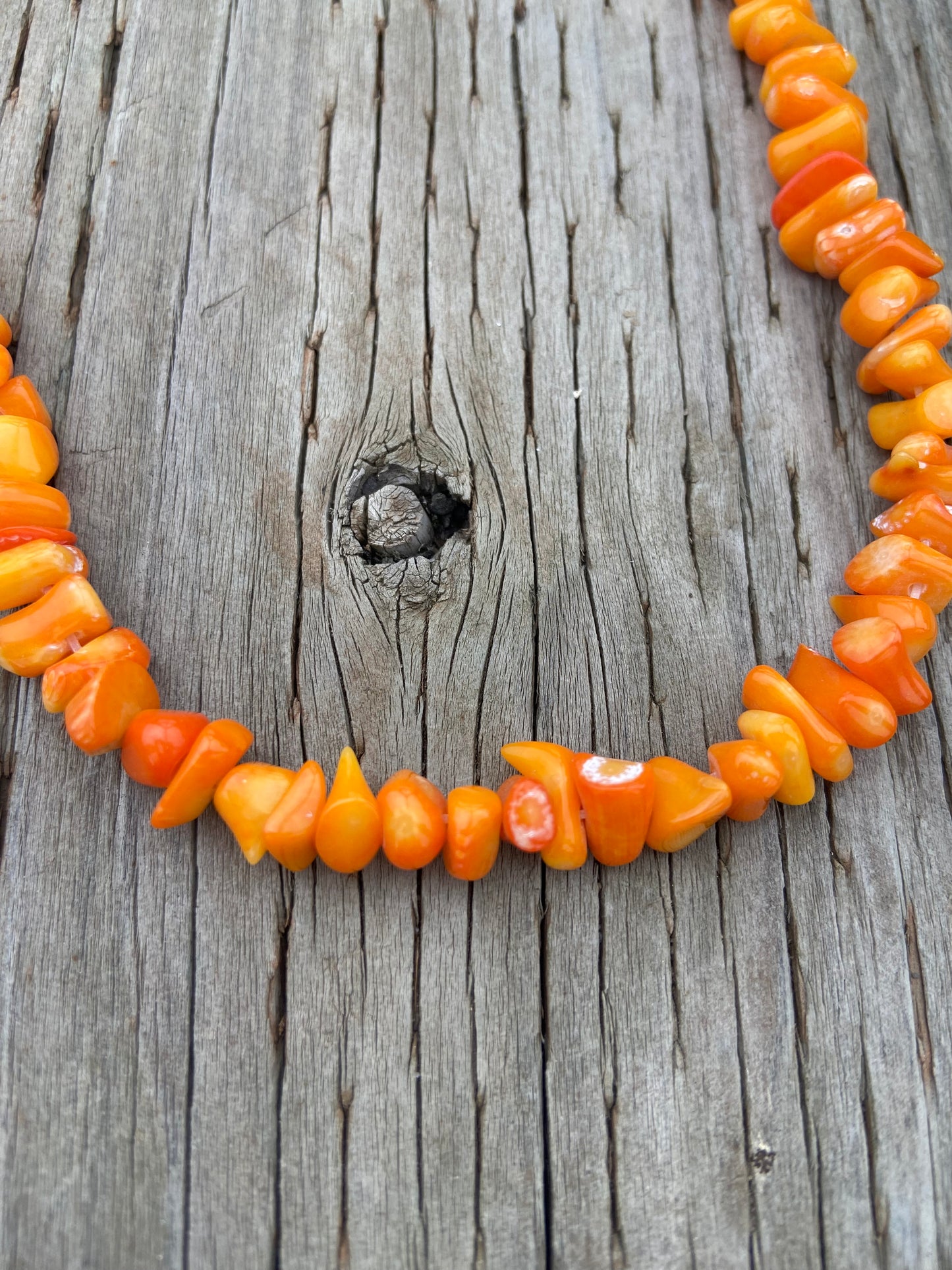 Orange Coral Chipped Beads