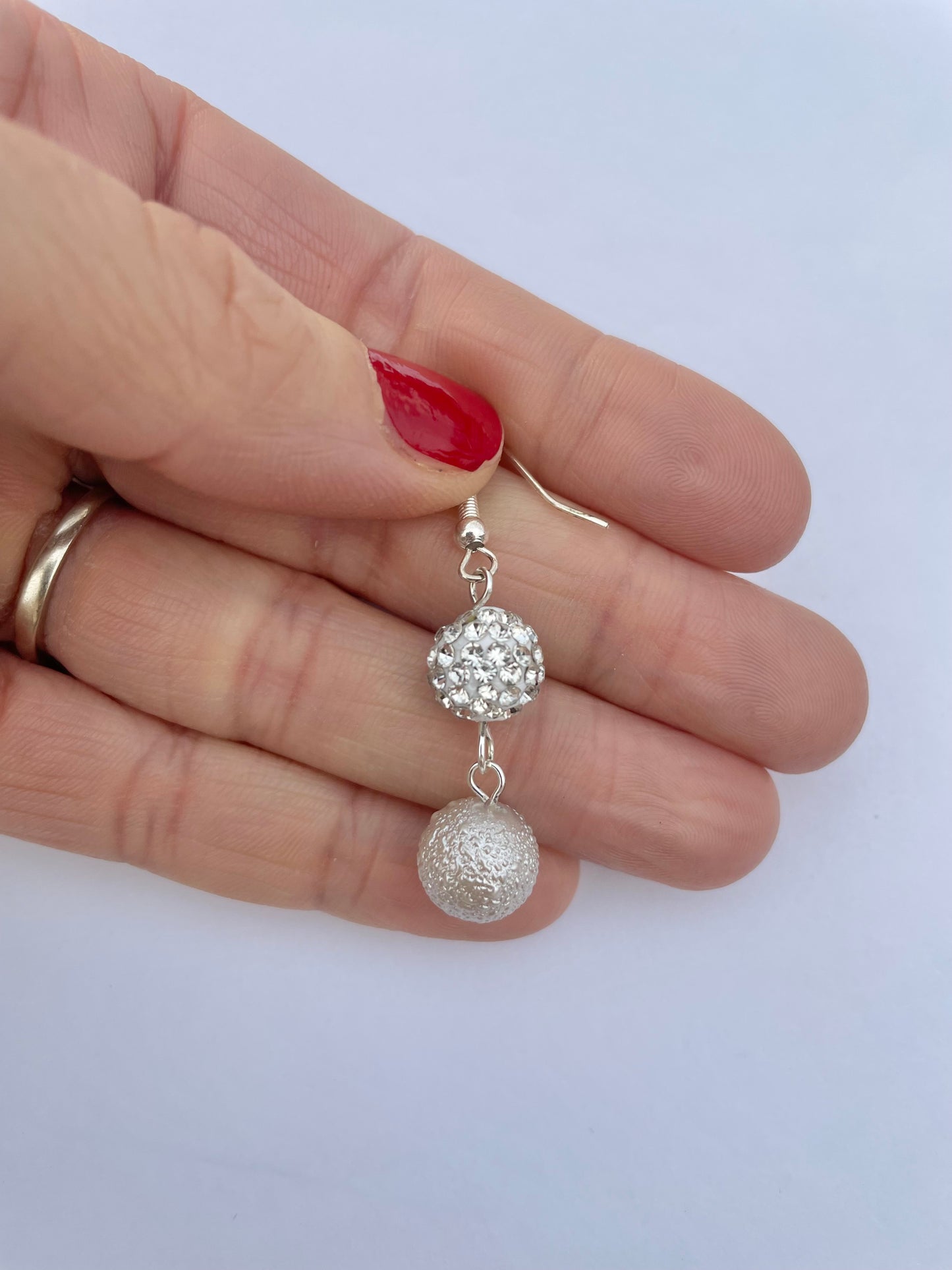 White Necklace and Earring Set