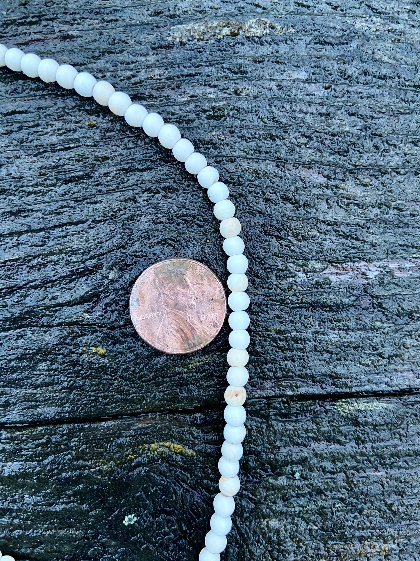Cream Magnesite Round Stone Bead 4mm