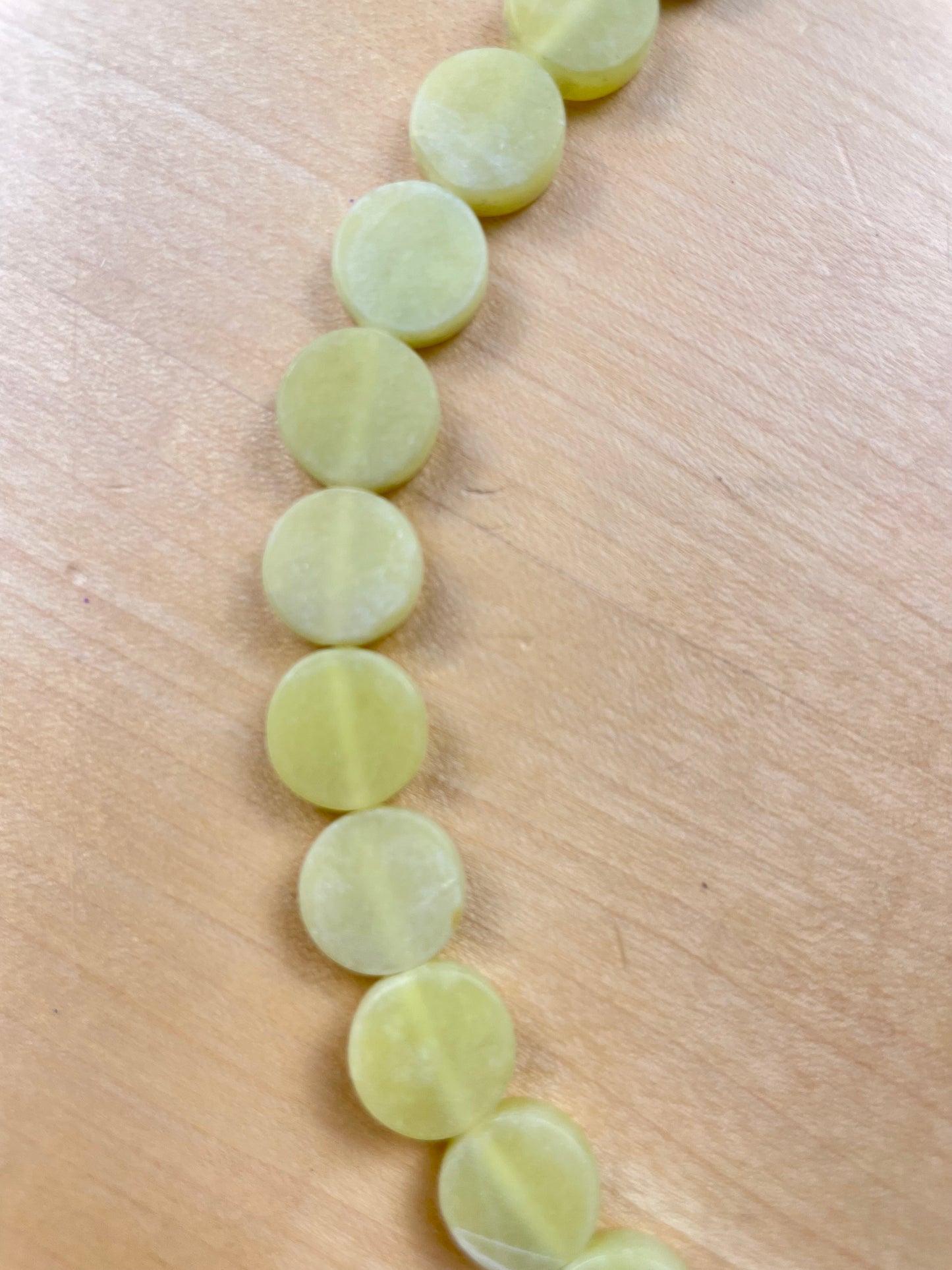 Light Green Coin Shape Stone Bead