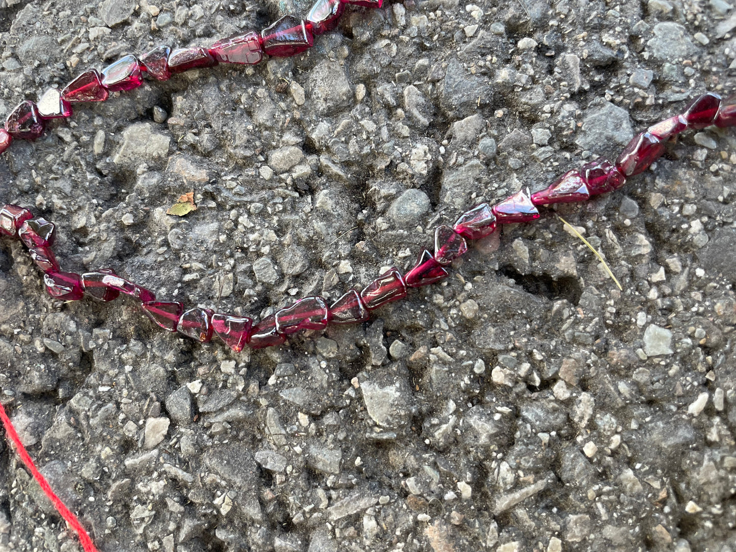 Deep Red Irregular Triangular 8mm-10mm Stone Beads