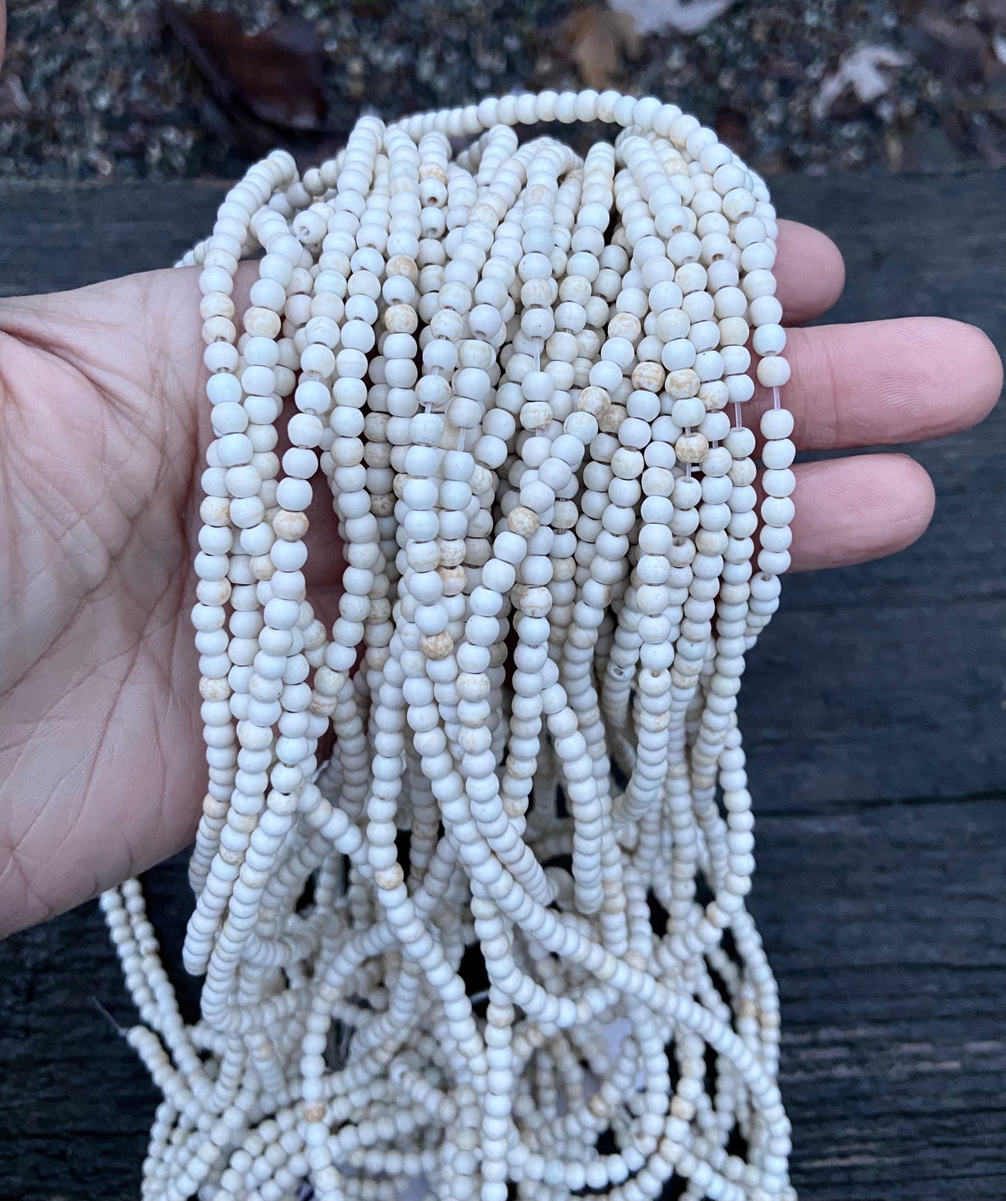 Cream Magnesite Round Stone Bead 4mm