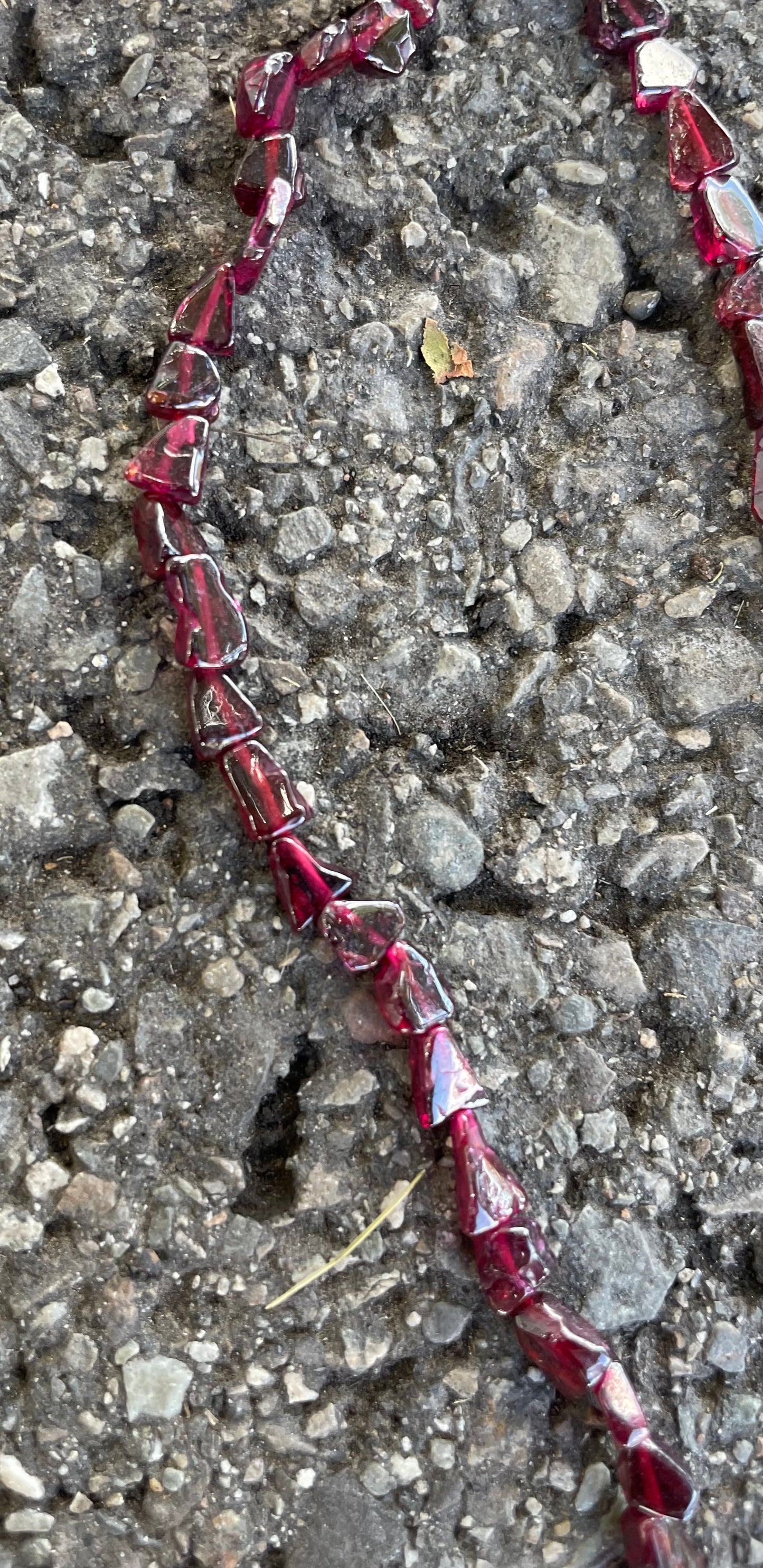 Deep Red Irregular Triangular 8mm-10mm Stone Beads