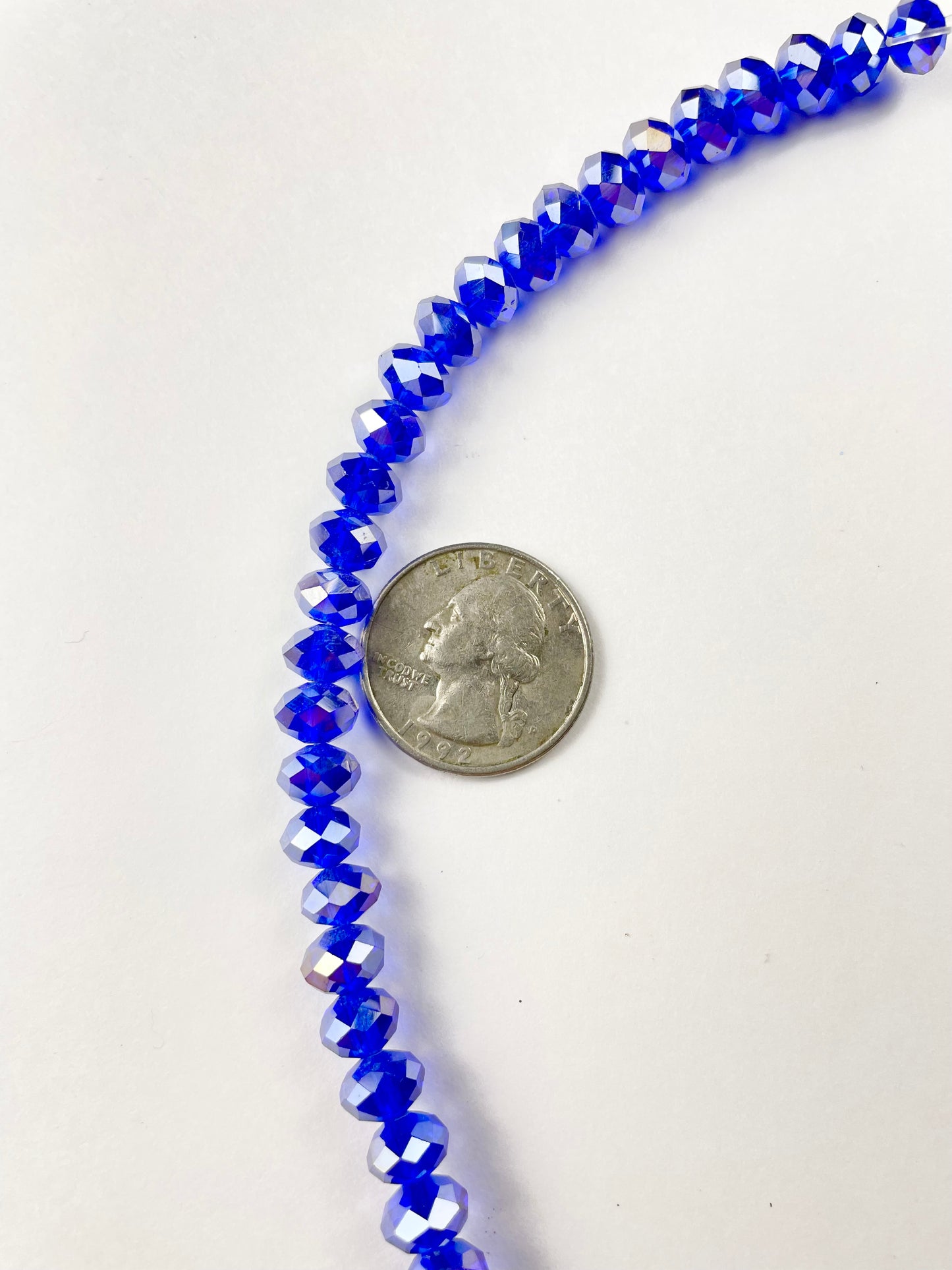 Dark Blue Glass Crystal Rondelle Beads