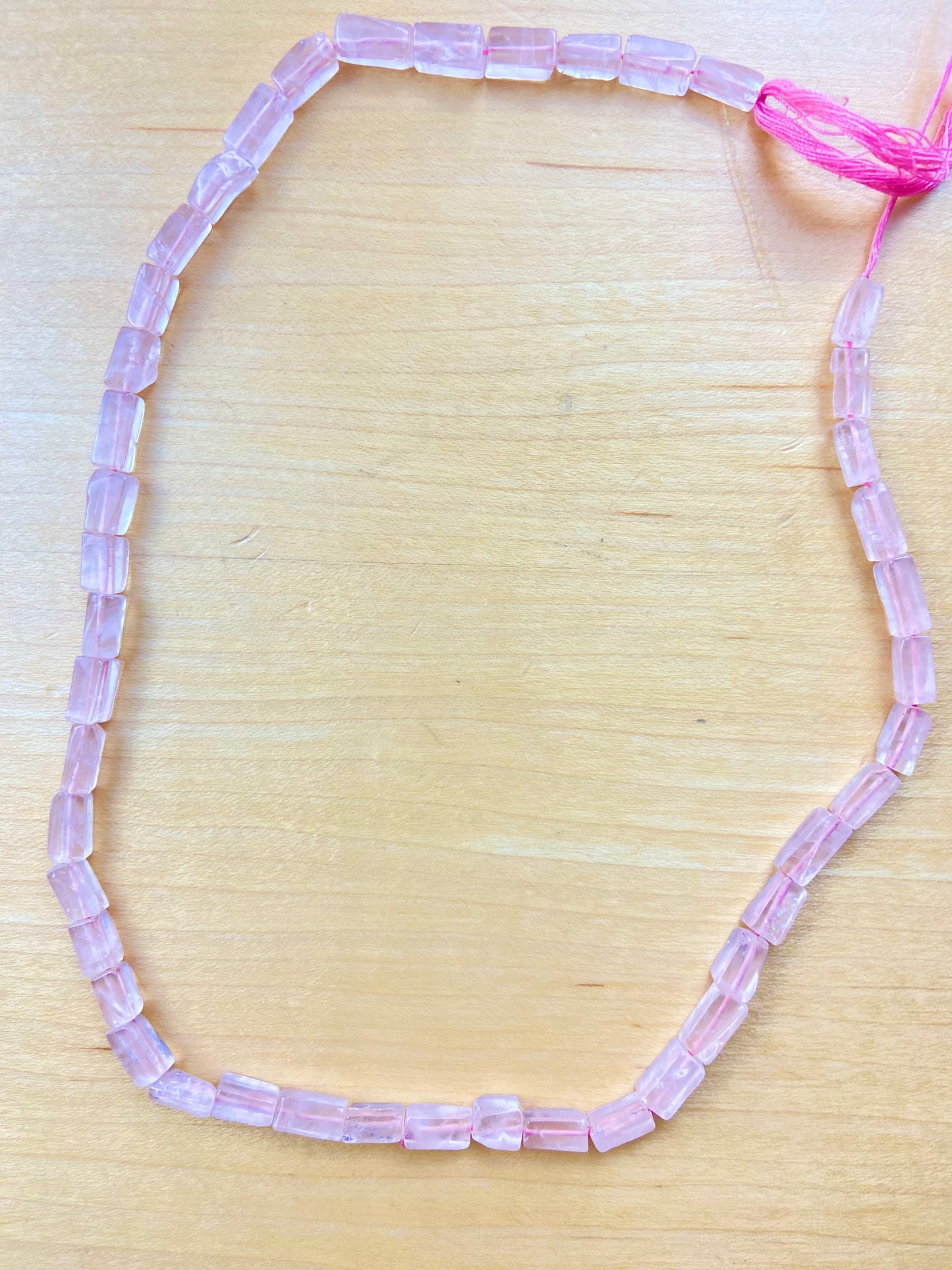 Rose Quartz Rectangle Bead