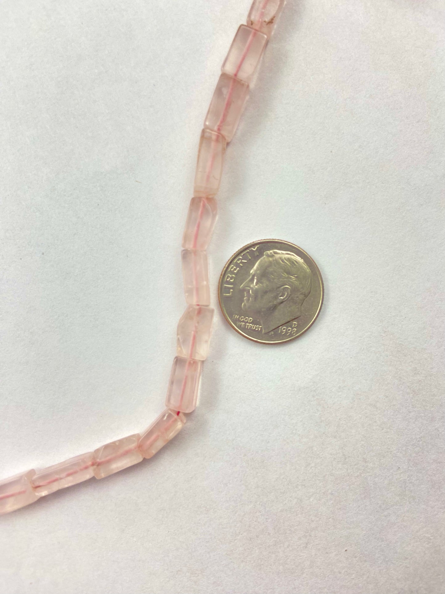 Rose Quartz Rectangle Bead