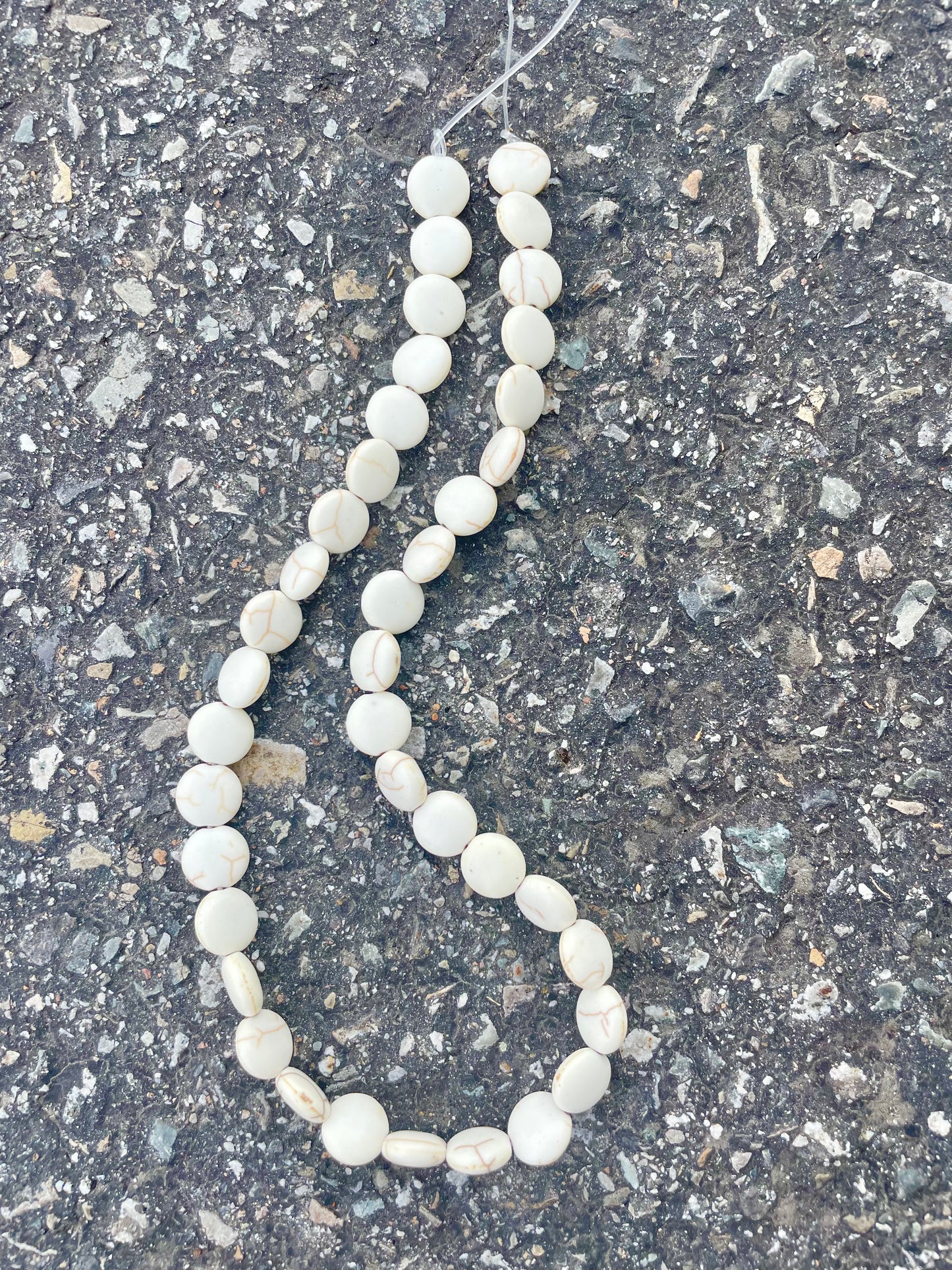 Cream Magnesite Coin Stone Beads 10mm