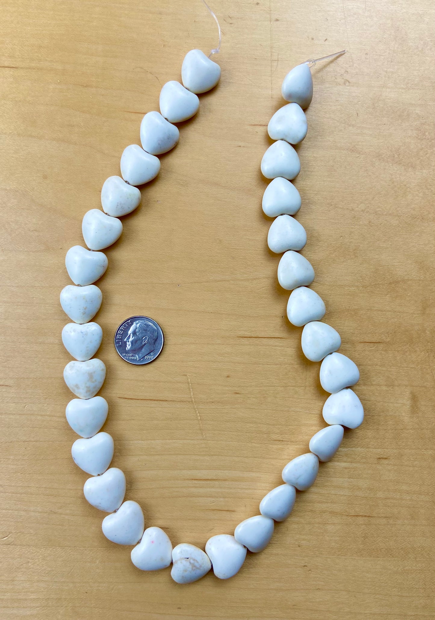 White Turquoise Heart Stone Bead