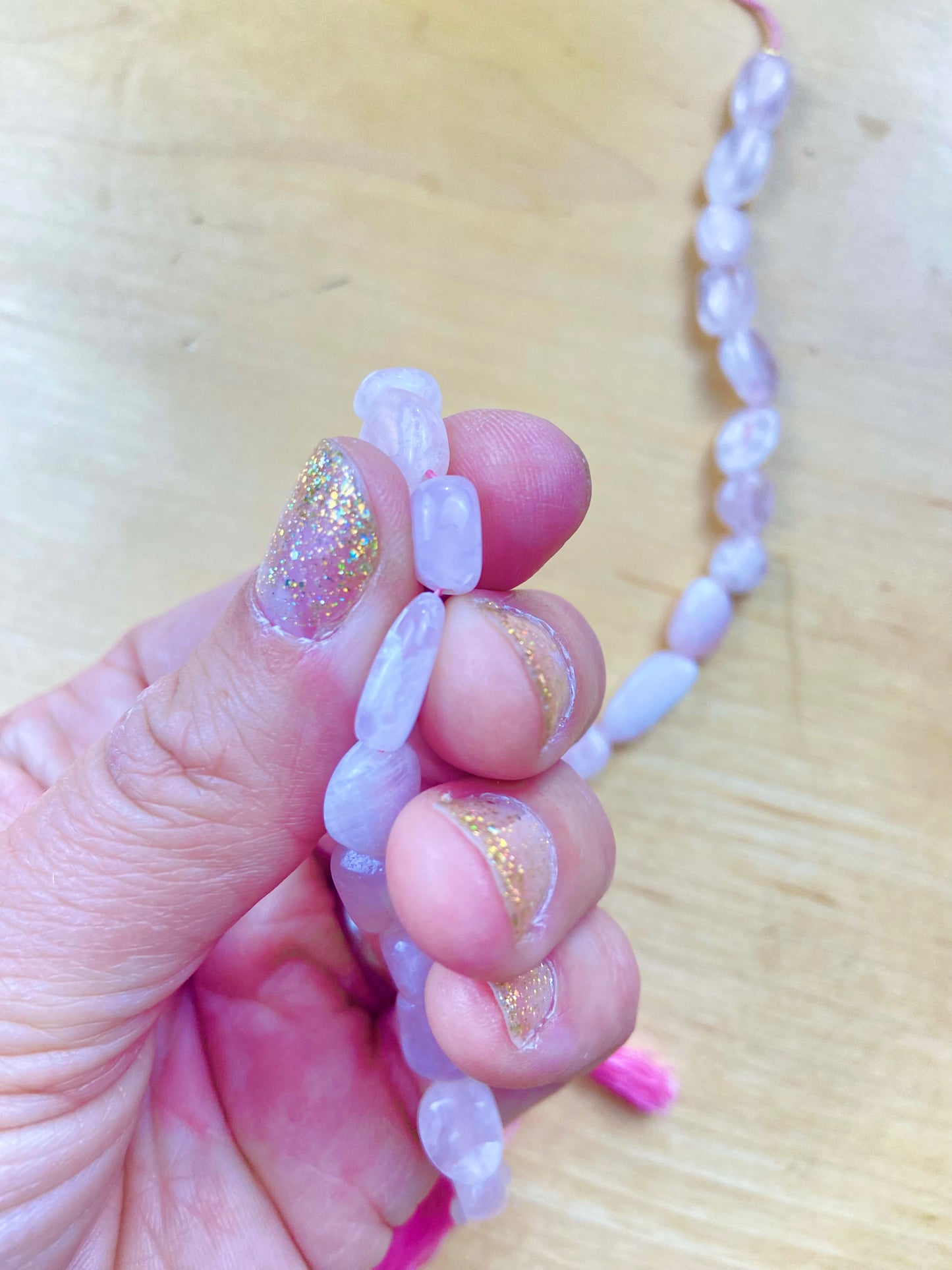Light Pink See-Through Stone Bead