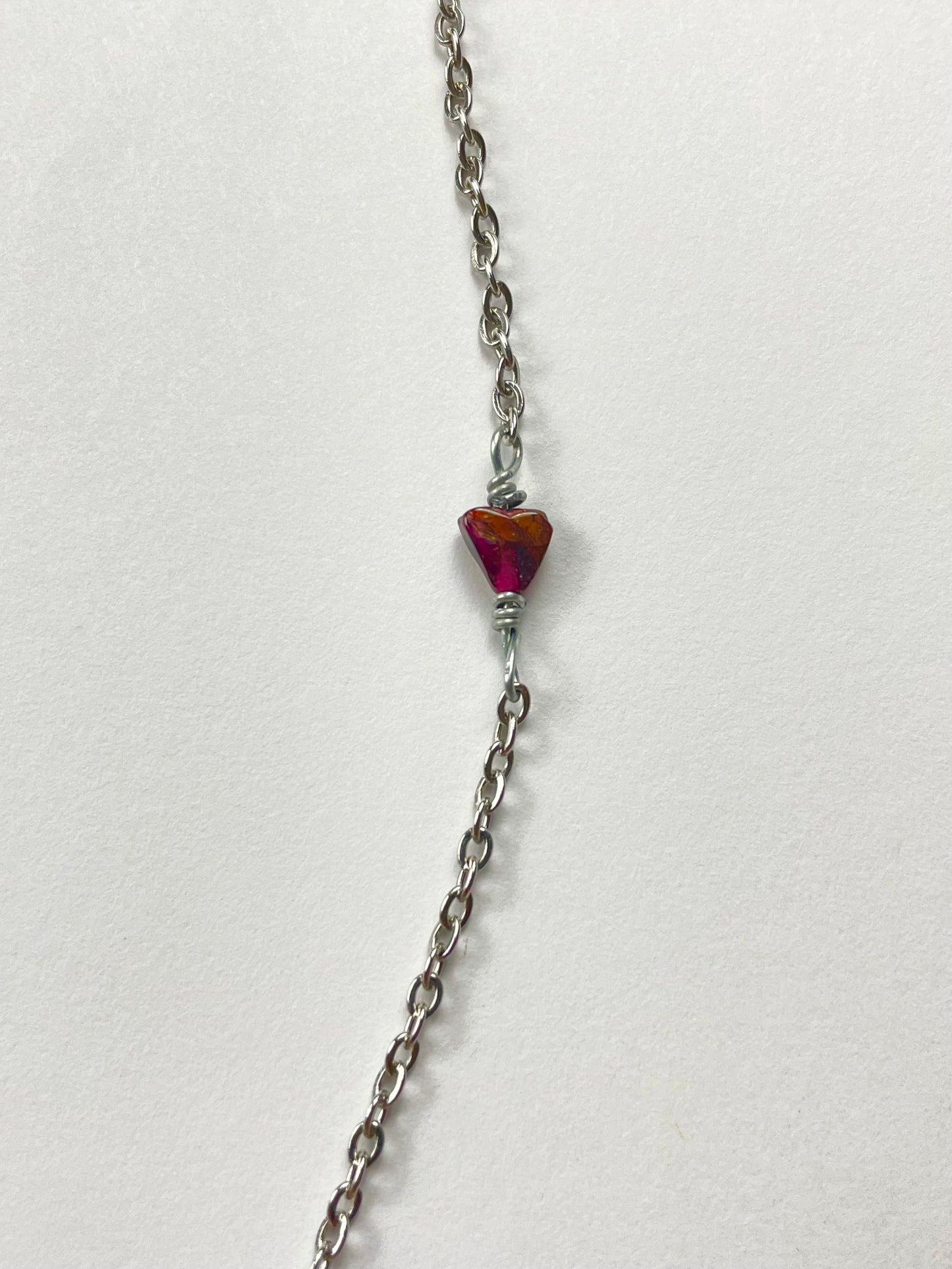 Dainty Deep Red Stone Necklace